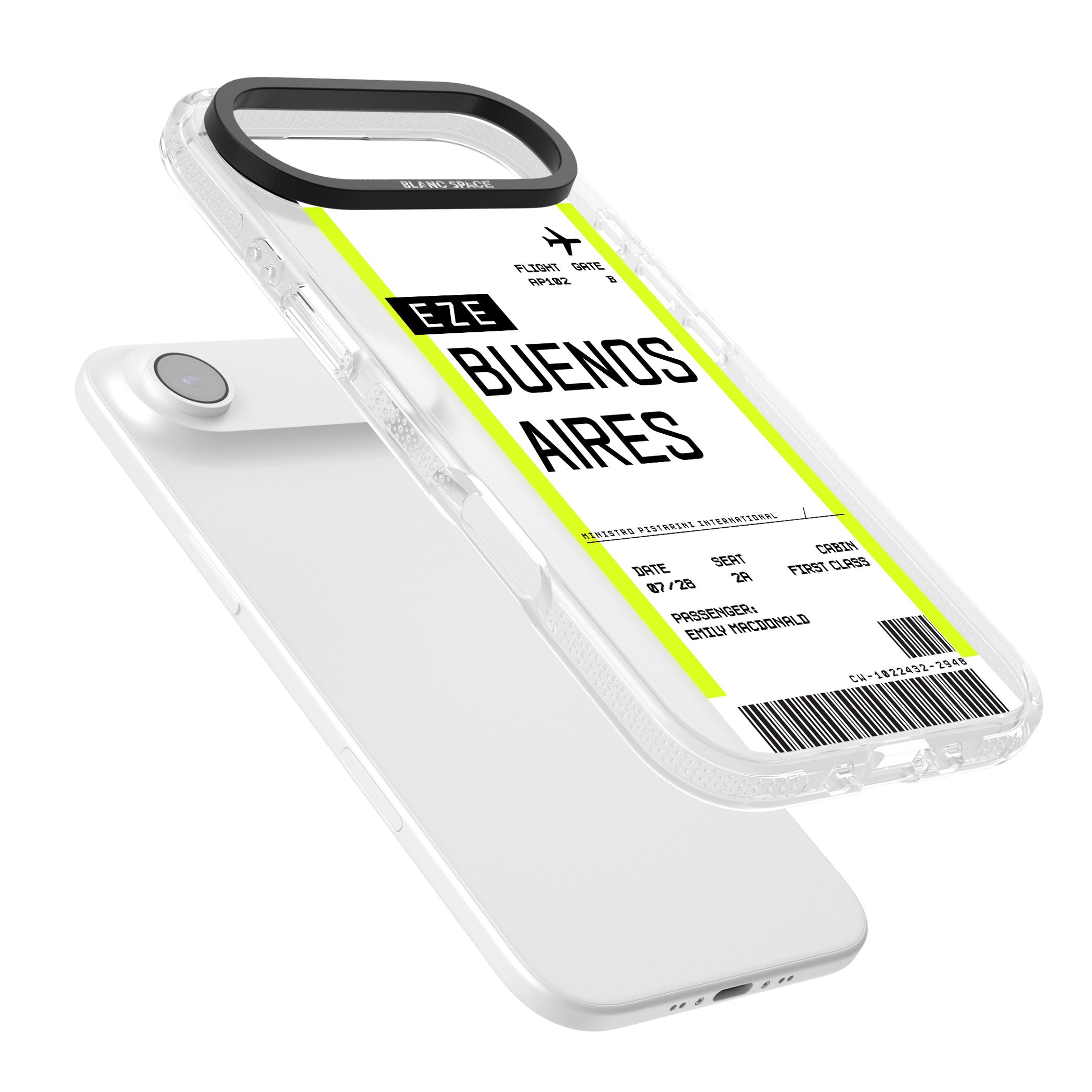 Personalised Buenos Aires Boarding Pass iPhone 17 Air Impact Air Clear Phone Case Colours
