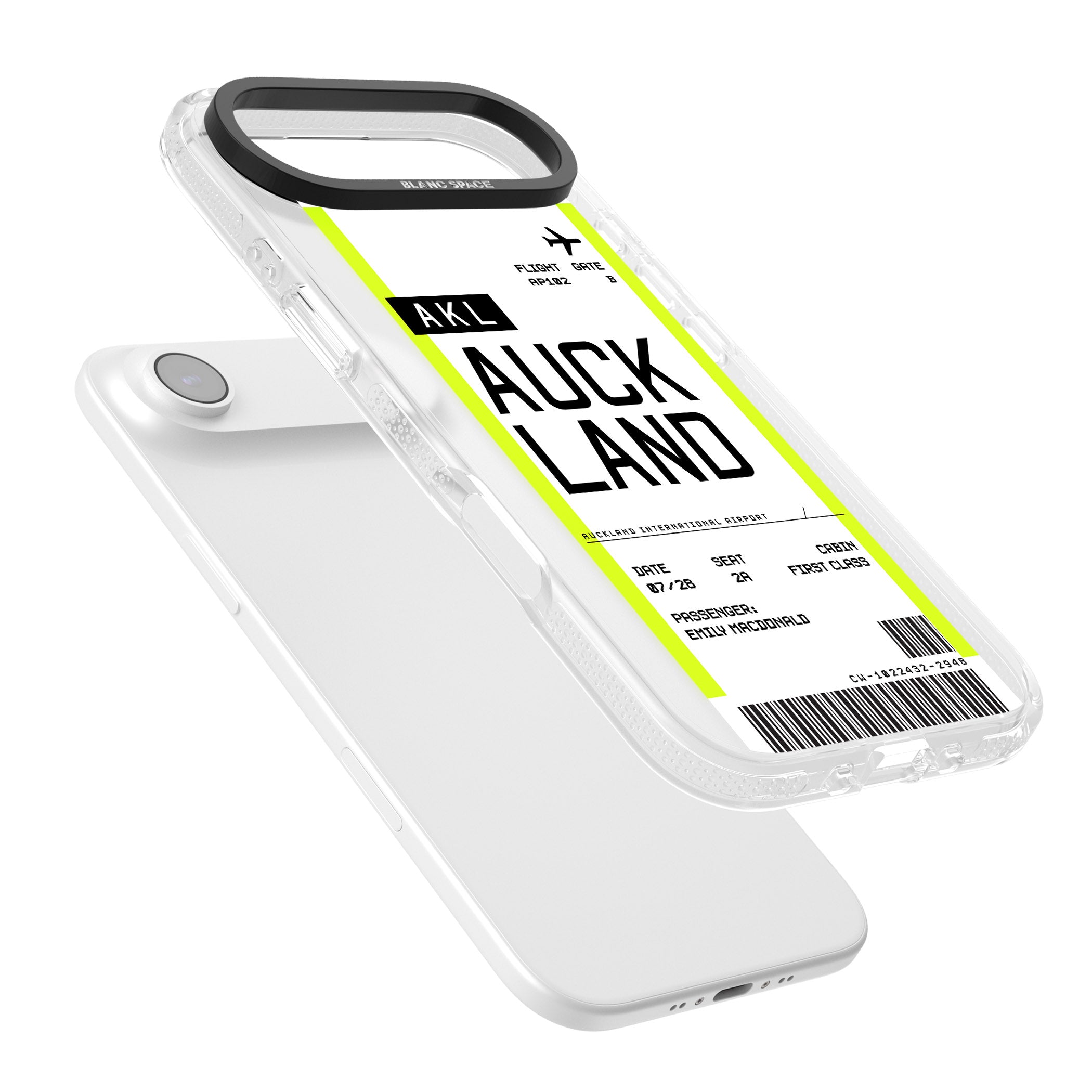 Personalised Auckland Boarding Pass iPhone 17 Air Impact Air Clear Phone Case Colours