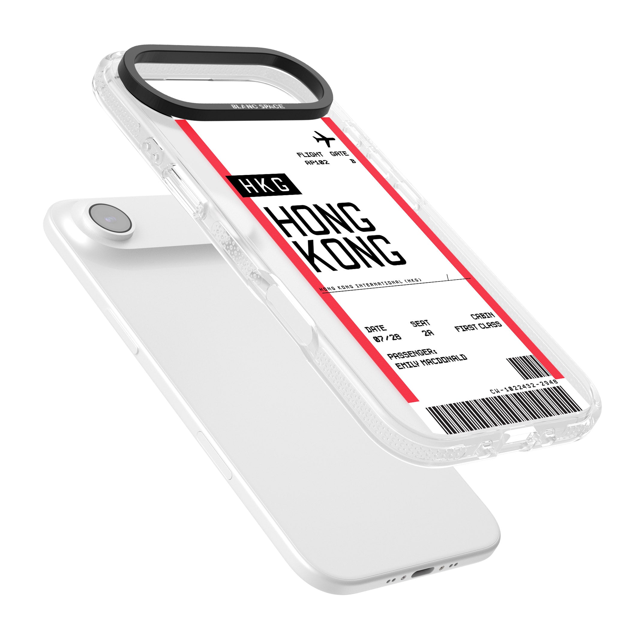 Personalised Hong Kong Boarding Pass iPhone 17 Air Impact Air Clear Phone Case Colours