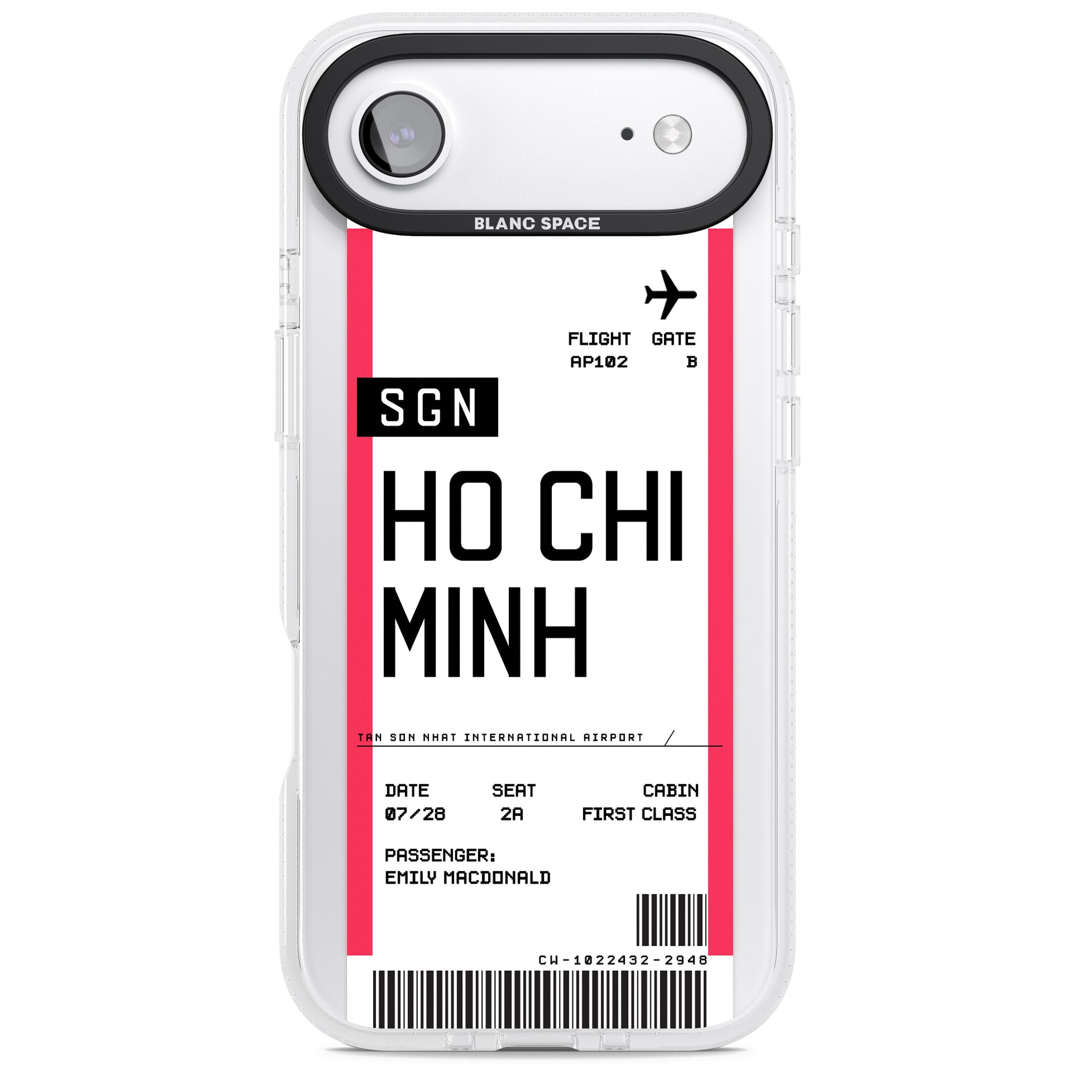 Personalised Ho Chi Minh Boarding Pass iPhone 17 Air Impact Air Clear Phone Case