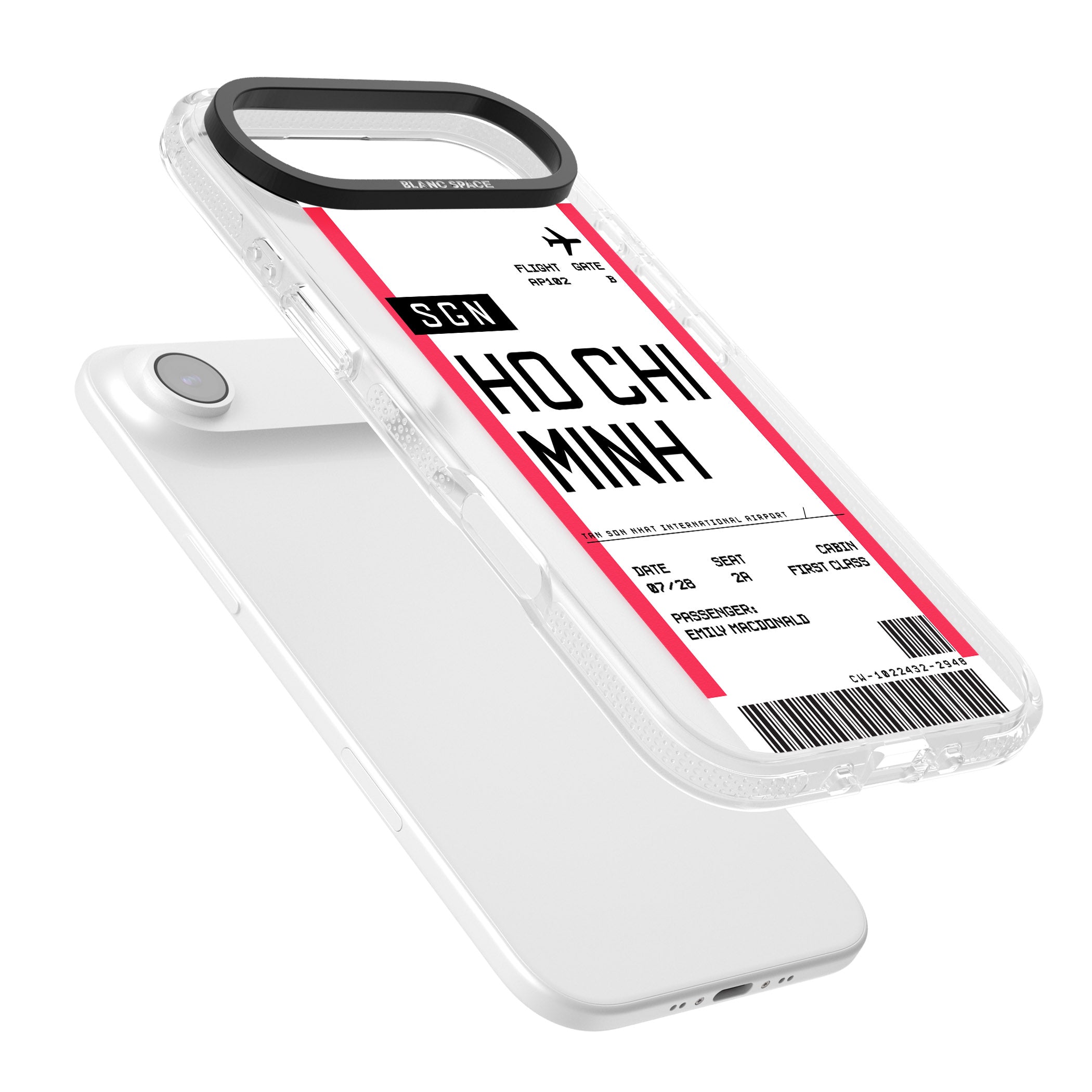Personalised Ho Chi Minh Boarding Pass iPhone 17 Air Impact Air Clear Phone Case Colours