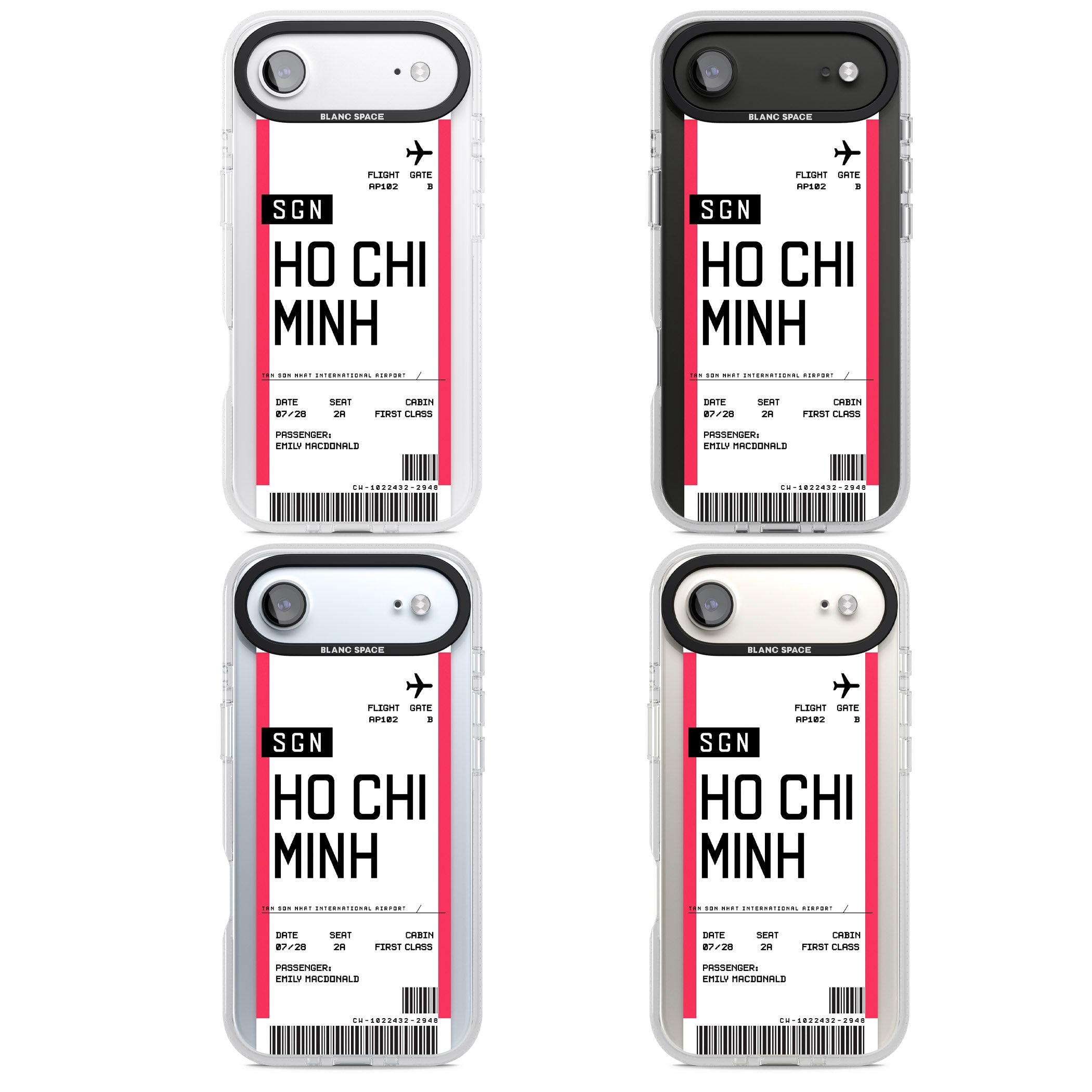 Personalised Ho Chi Minh Boarding Pass iPhone 17 Air Impact Air Clear Phone Case APT Impact Protection
