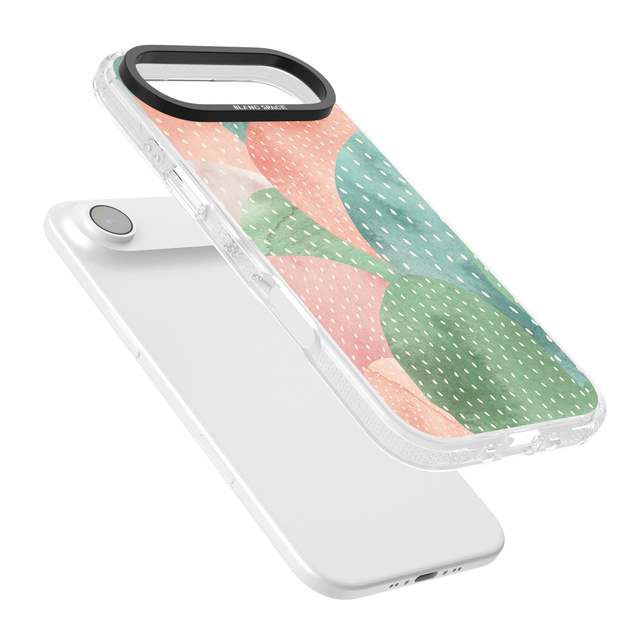 Pastel Cacti Pattern iPhone 17 Air Impact Air Clear Phone Case Colours