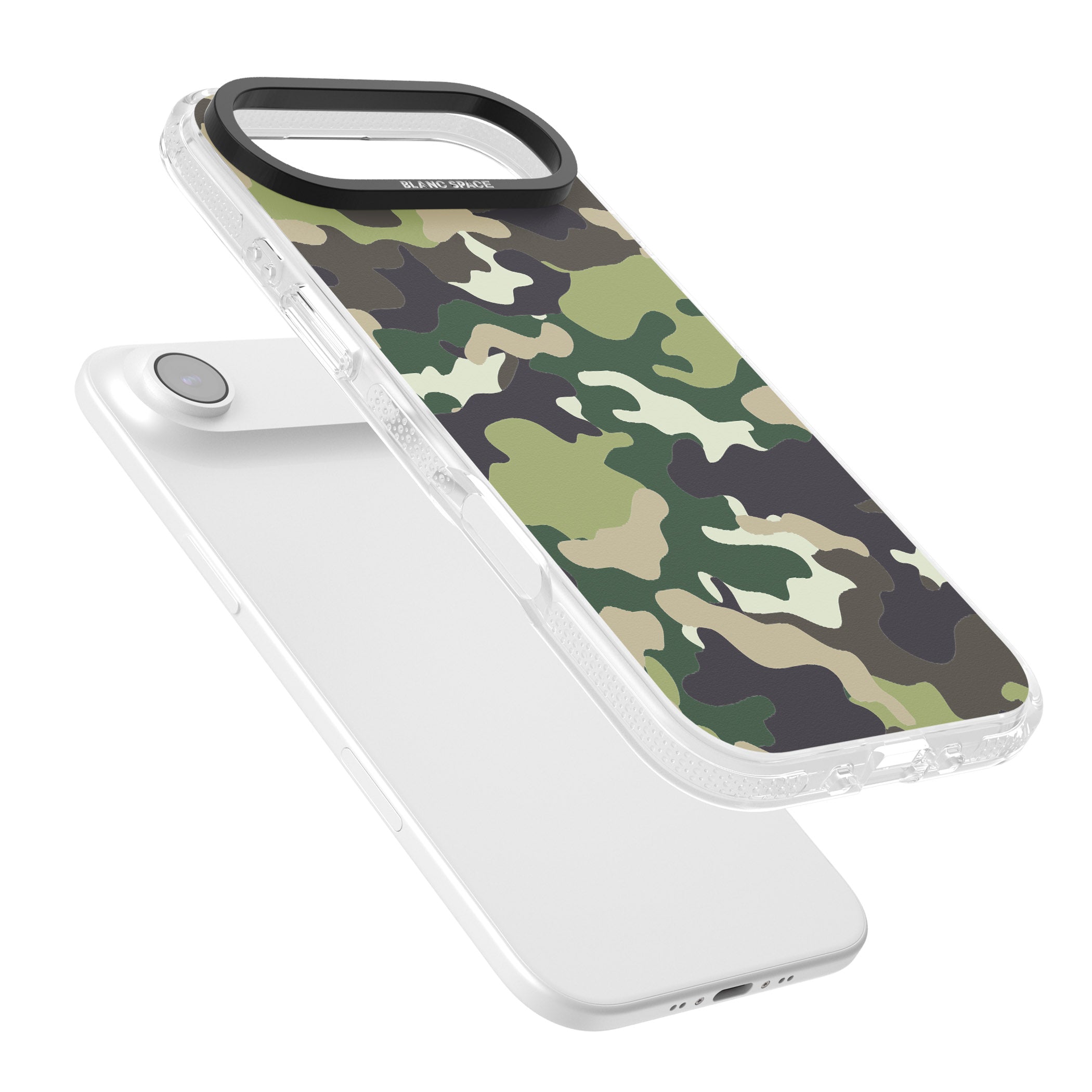 Green Camo iPhone 17 Air Impact Air Clear Phone Case Colours