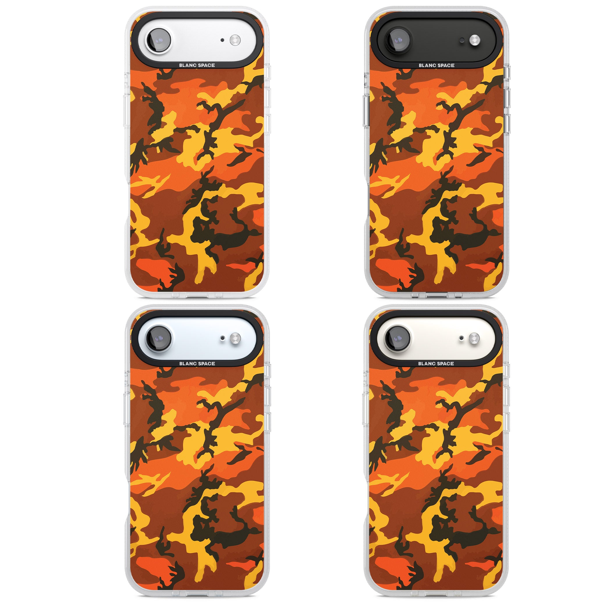 Orange Camo iPhone 17 Air Impact Air Clear Phone Case APT Impact Protection