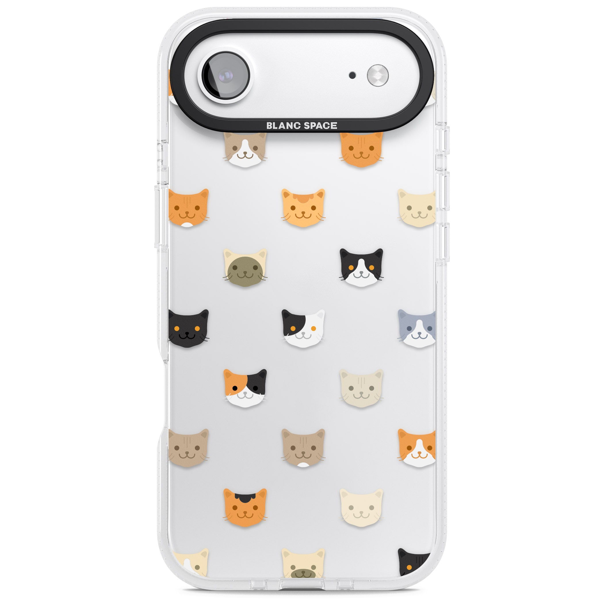 Cute Cat Face Transparent iPhone 17 Air Impact Air Clear Phone Case