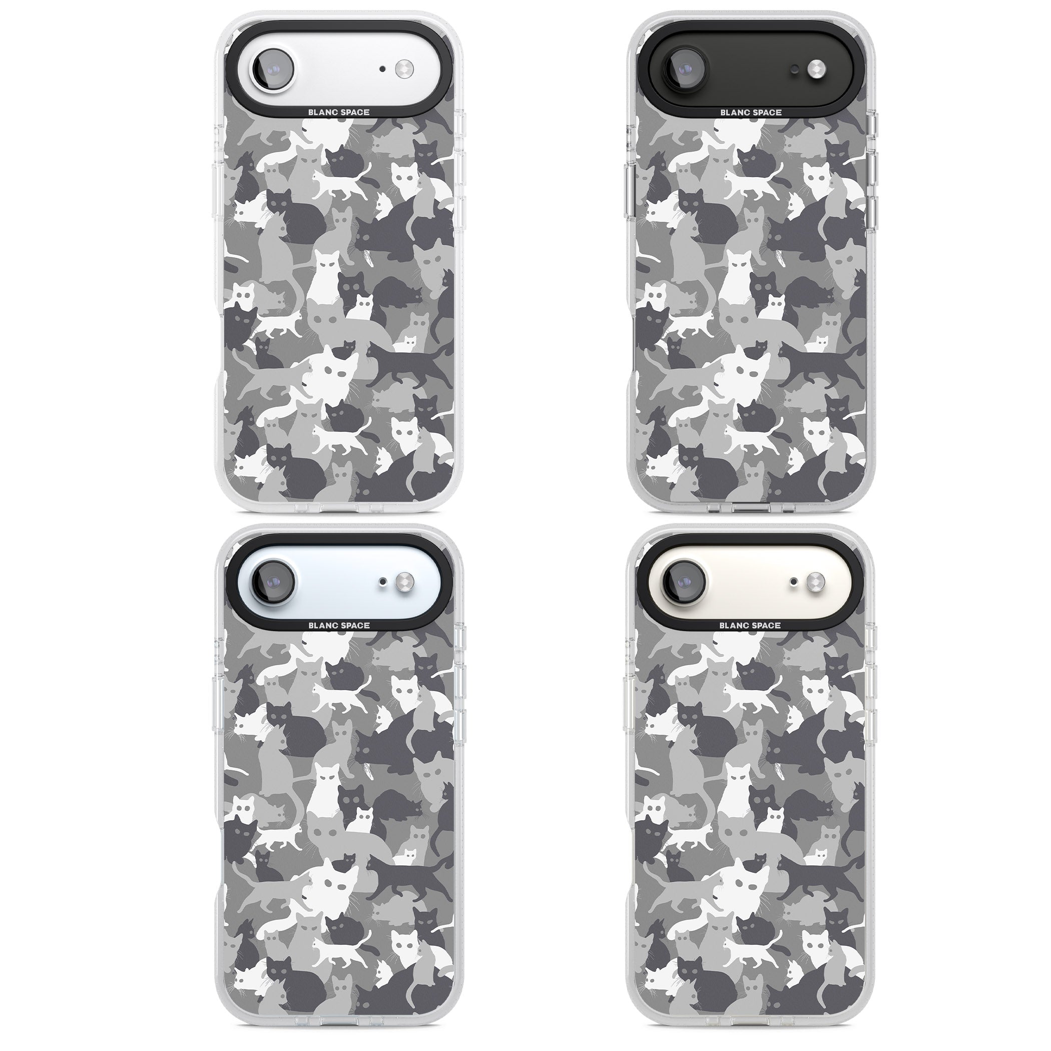 Dark Grey Cat Camouflage iPhone 17 Air Impact Air Clear Phone Case APT Impact Protection