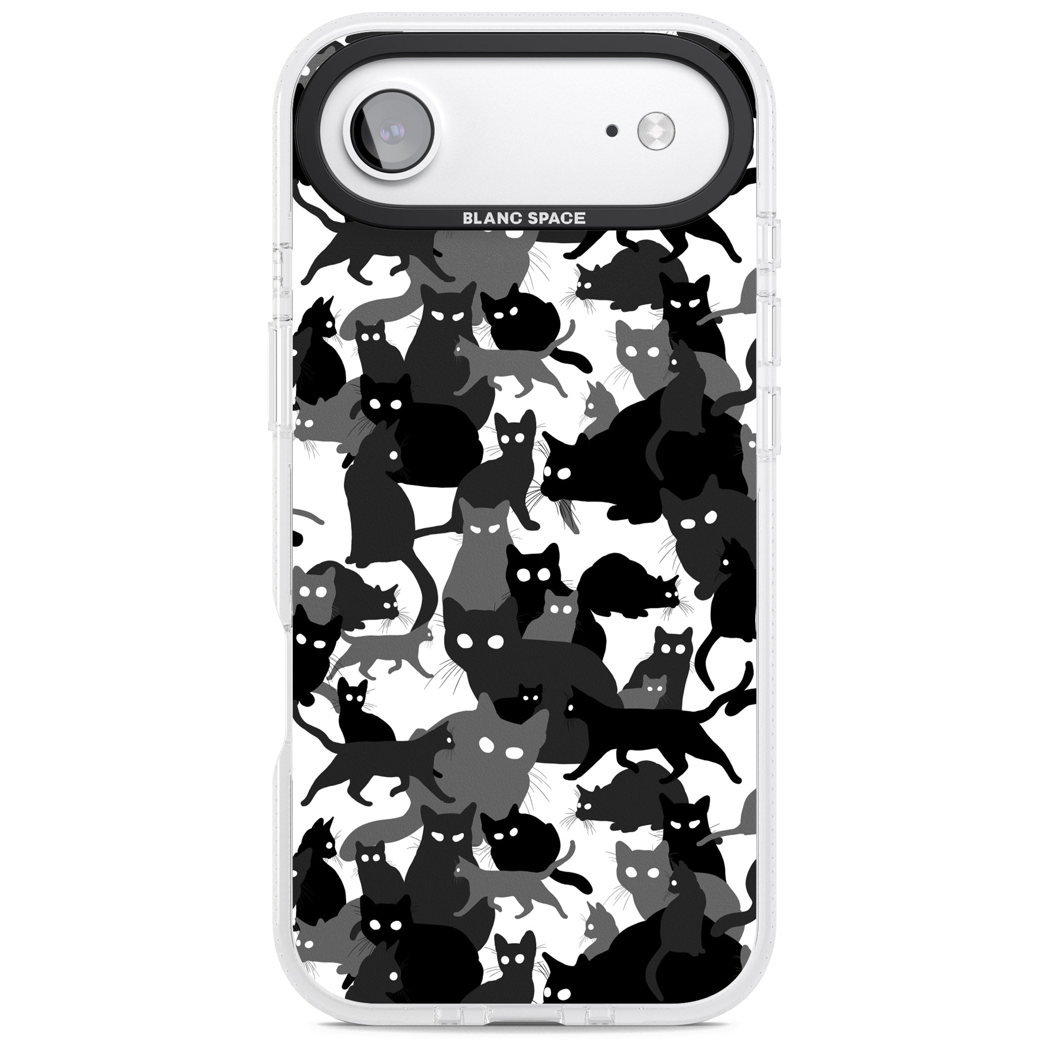 Black & White Cat Camouflage iPhone 17 Air Impact Air Clear Phone Case
