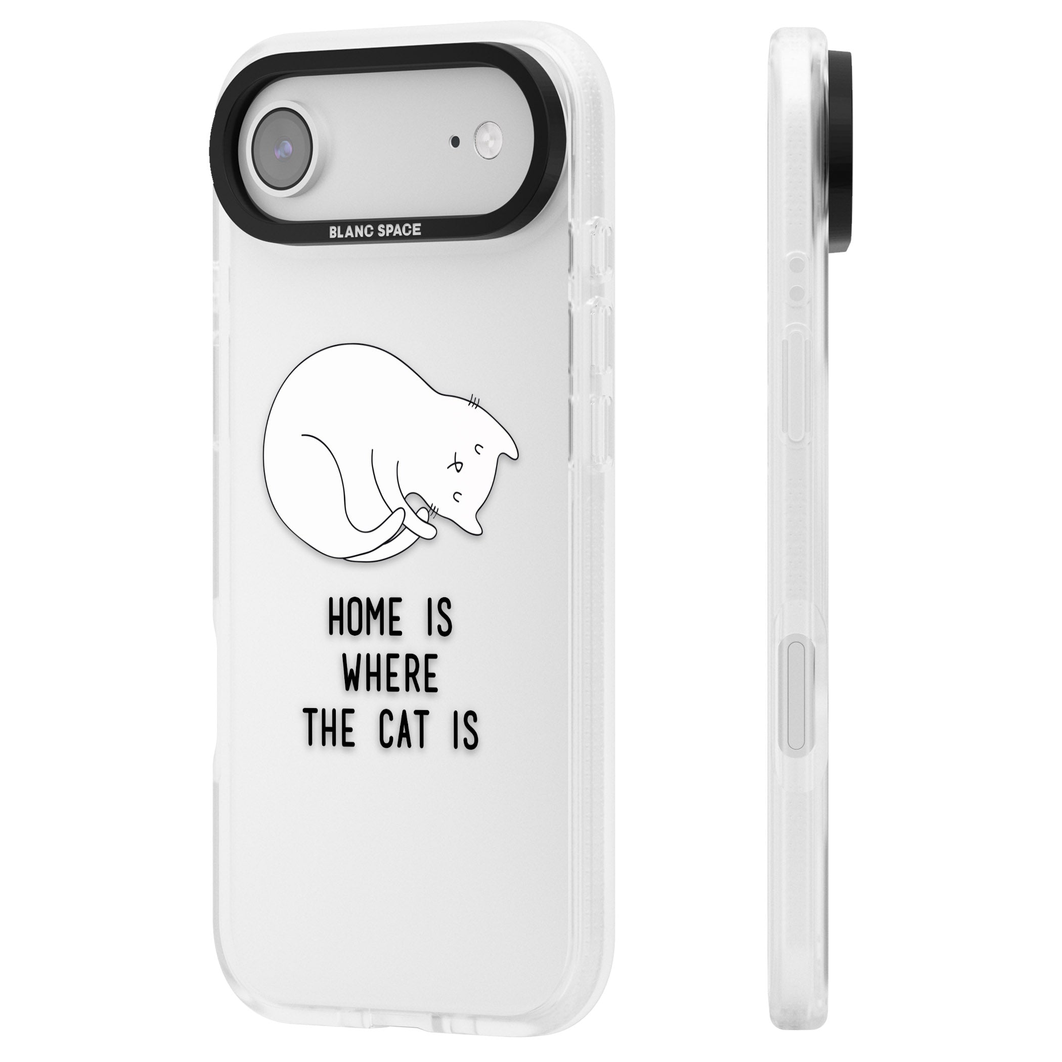 Home Is Where The Cat Is iPhone 17 Air Impact Air Clear Phone Case Side Profile