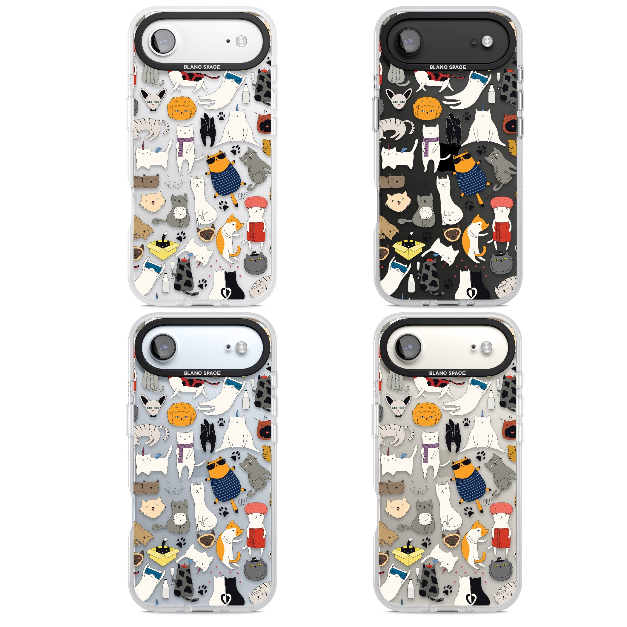 Cartoon Cat Collage iPhone 17 Air Impact Air Clear Phone Case APT Impact Protection