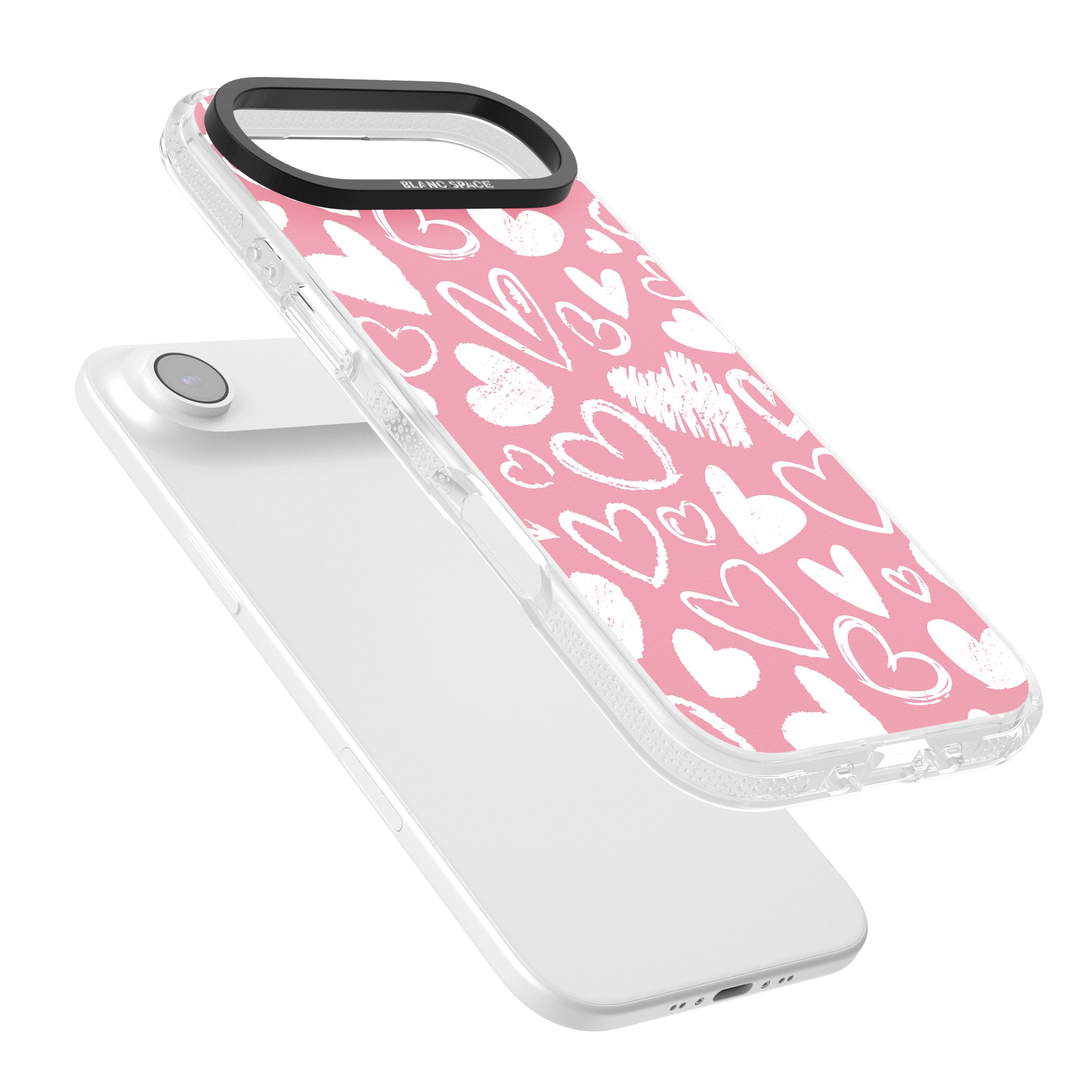 Chalk Hearts iPhone 17 Air Impact Air Clear Phone Case Colours
