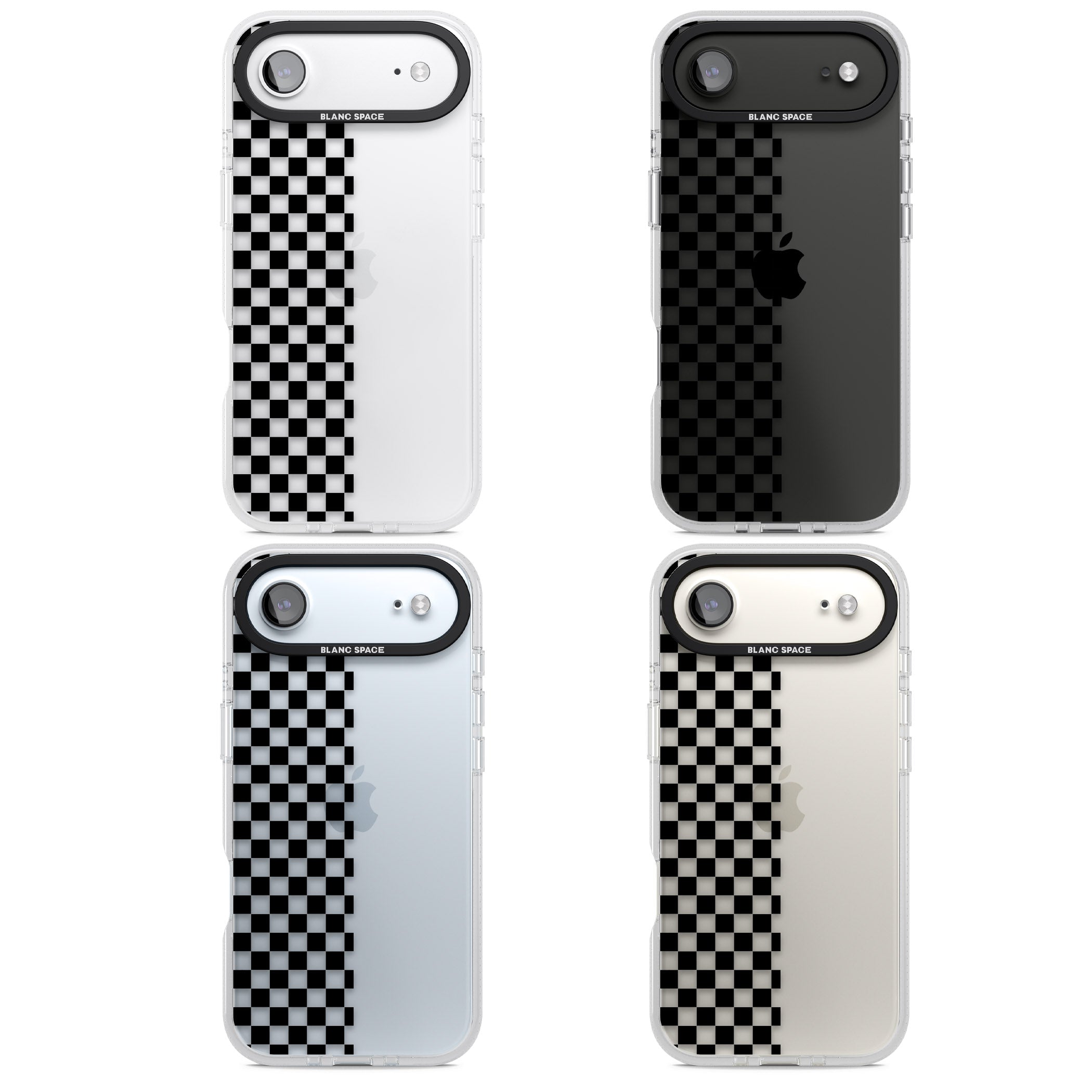 Checker: Half Black Check On Clear iPhone 17 Air Impact Air Clear Phone Case APT Impact Protection