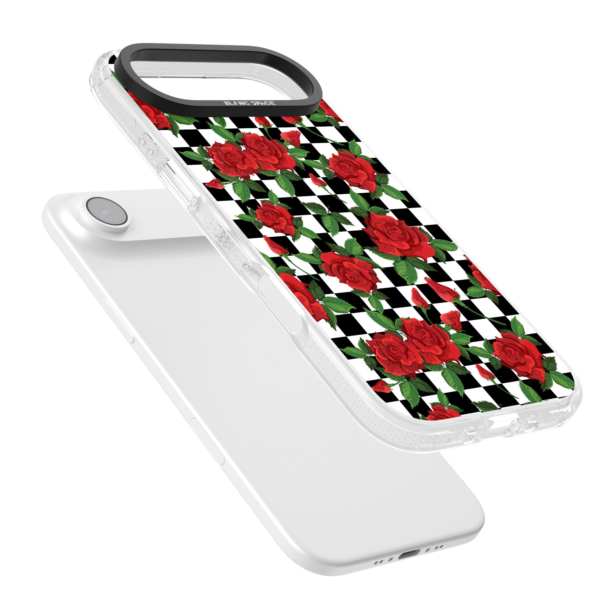 Checkered Roses iPhone 17 Air Impact Air Clear Phone Case Colours
