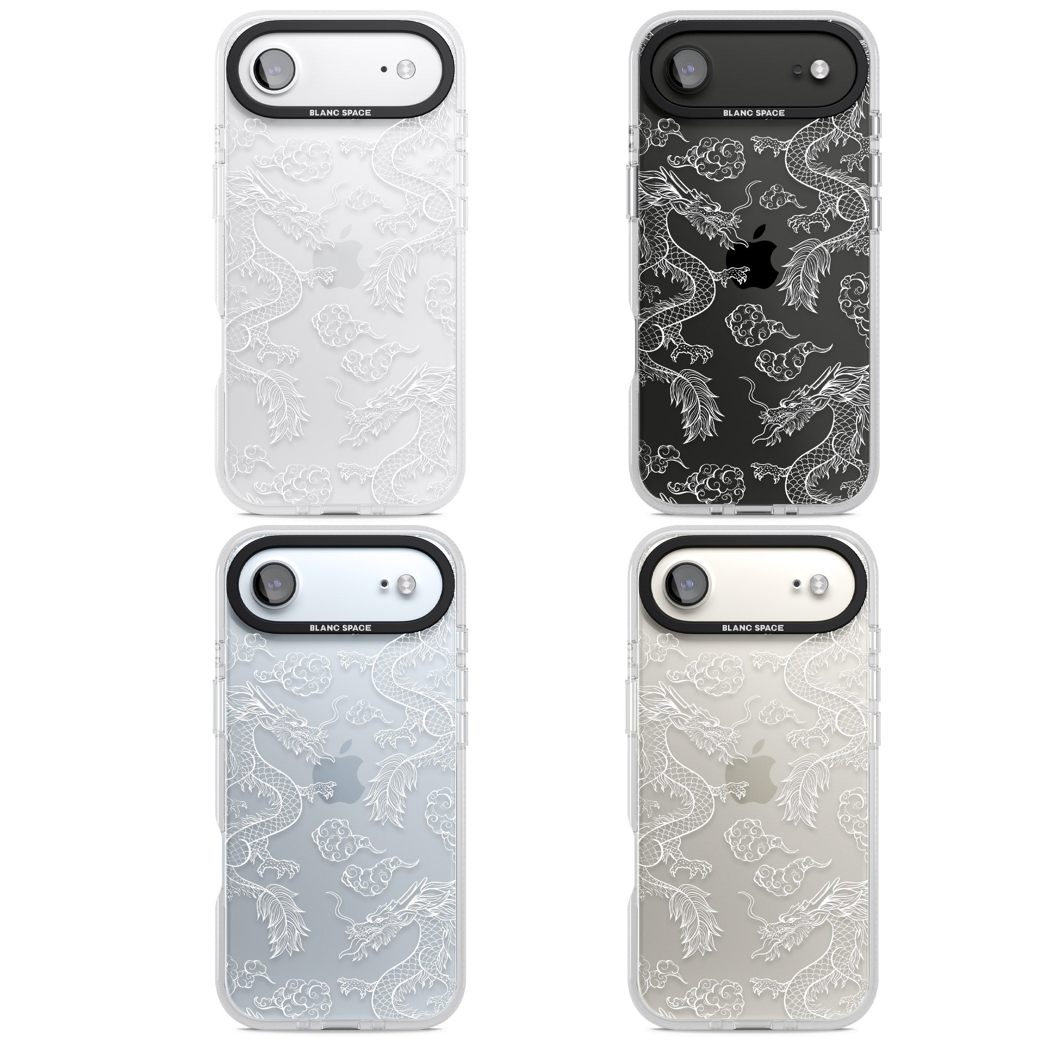 White Dragon Pattern iPhone 17 Air Impact Air Clear Phone Case APT Impact Protection