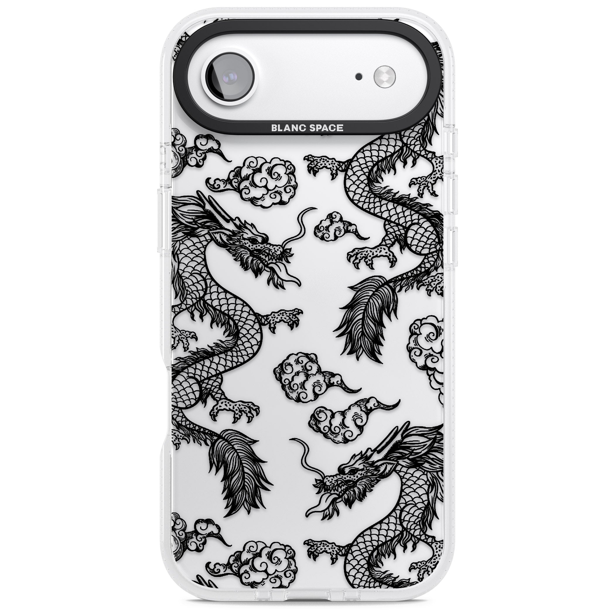 Black Dragon Pattern iPhone 17 Air Impact Air Clear Phone Case