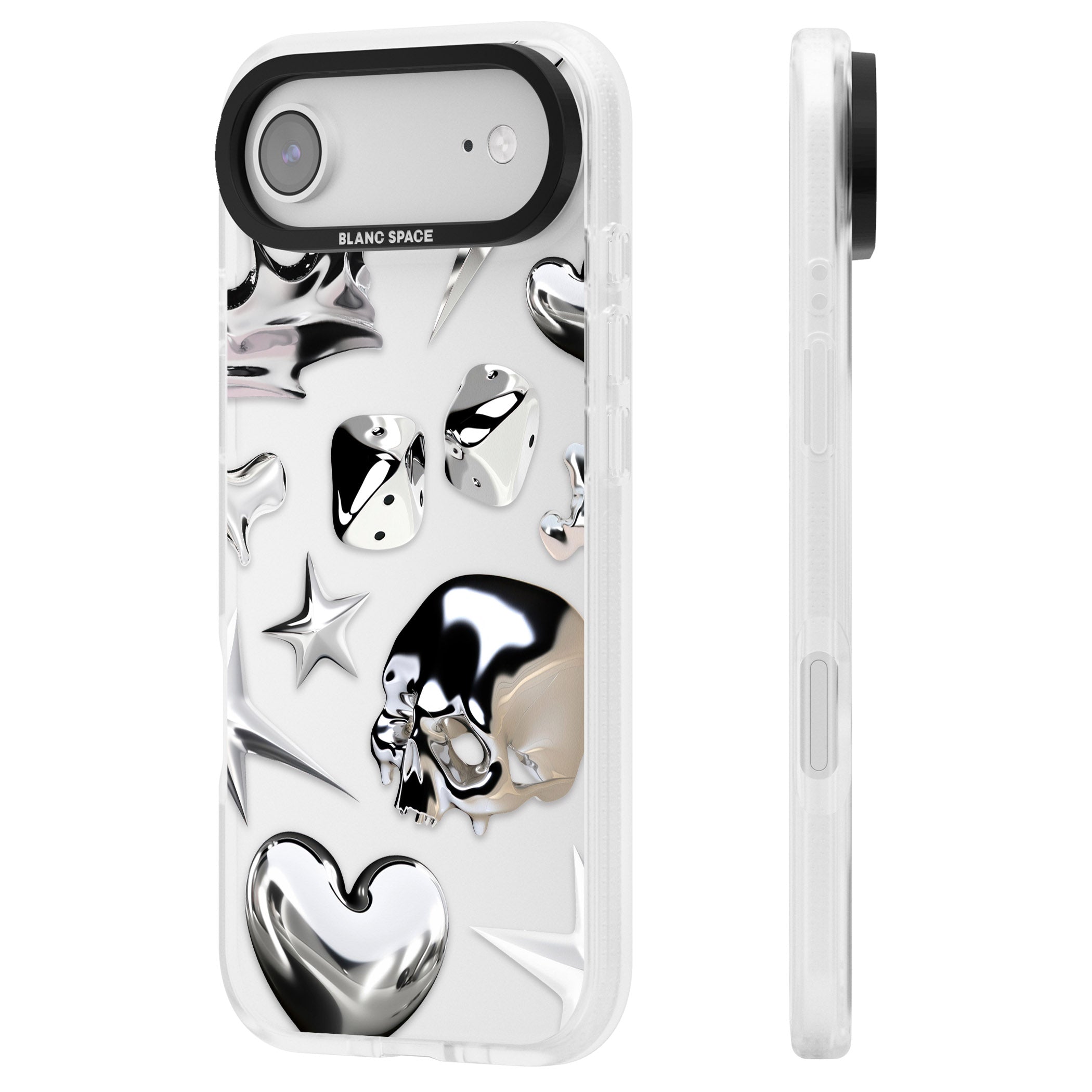 Chromed iPhone 17 Air Impact Air Clear Phone Case Side Profile