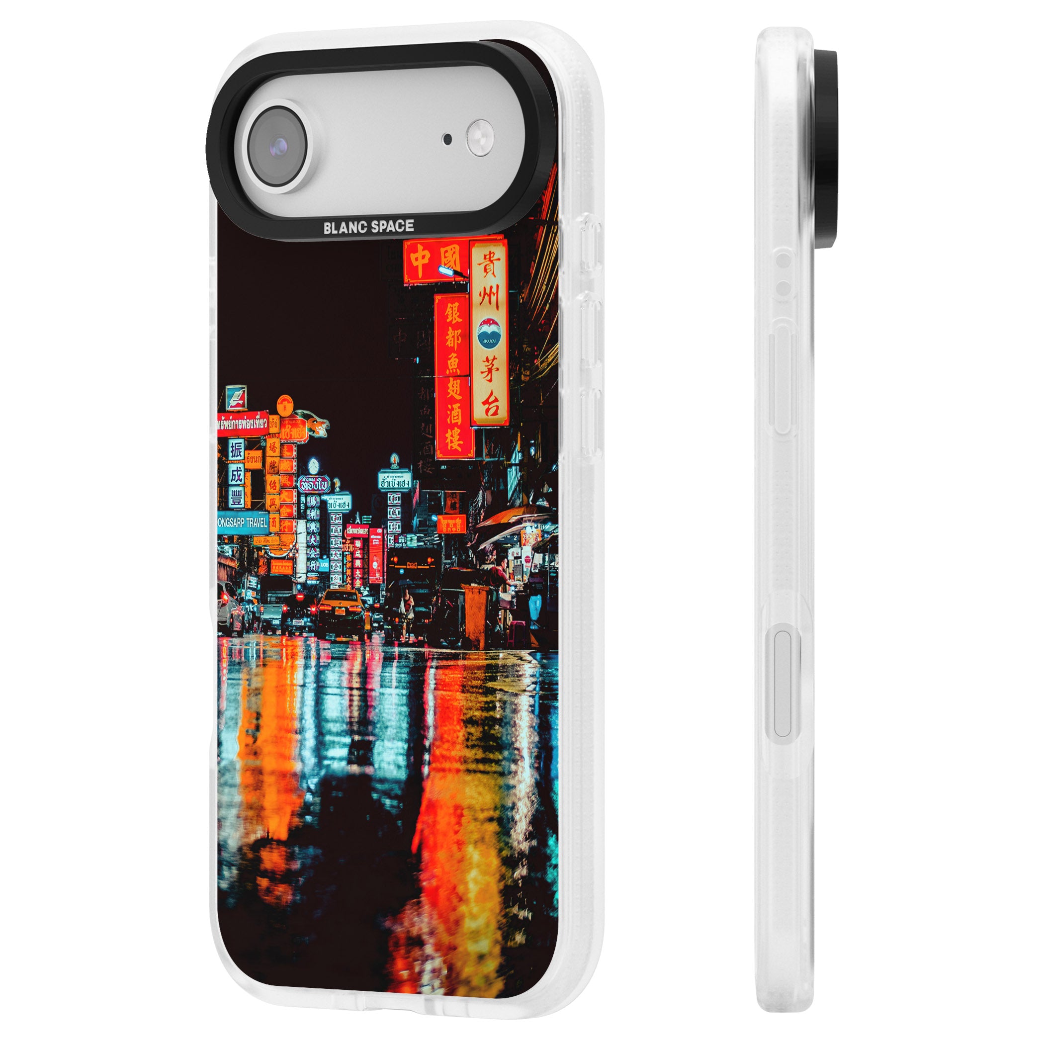 Neon City iPhone 17 Air Impact Air Clear Phone Case Side Profile
