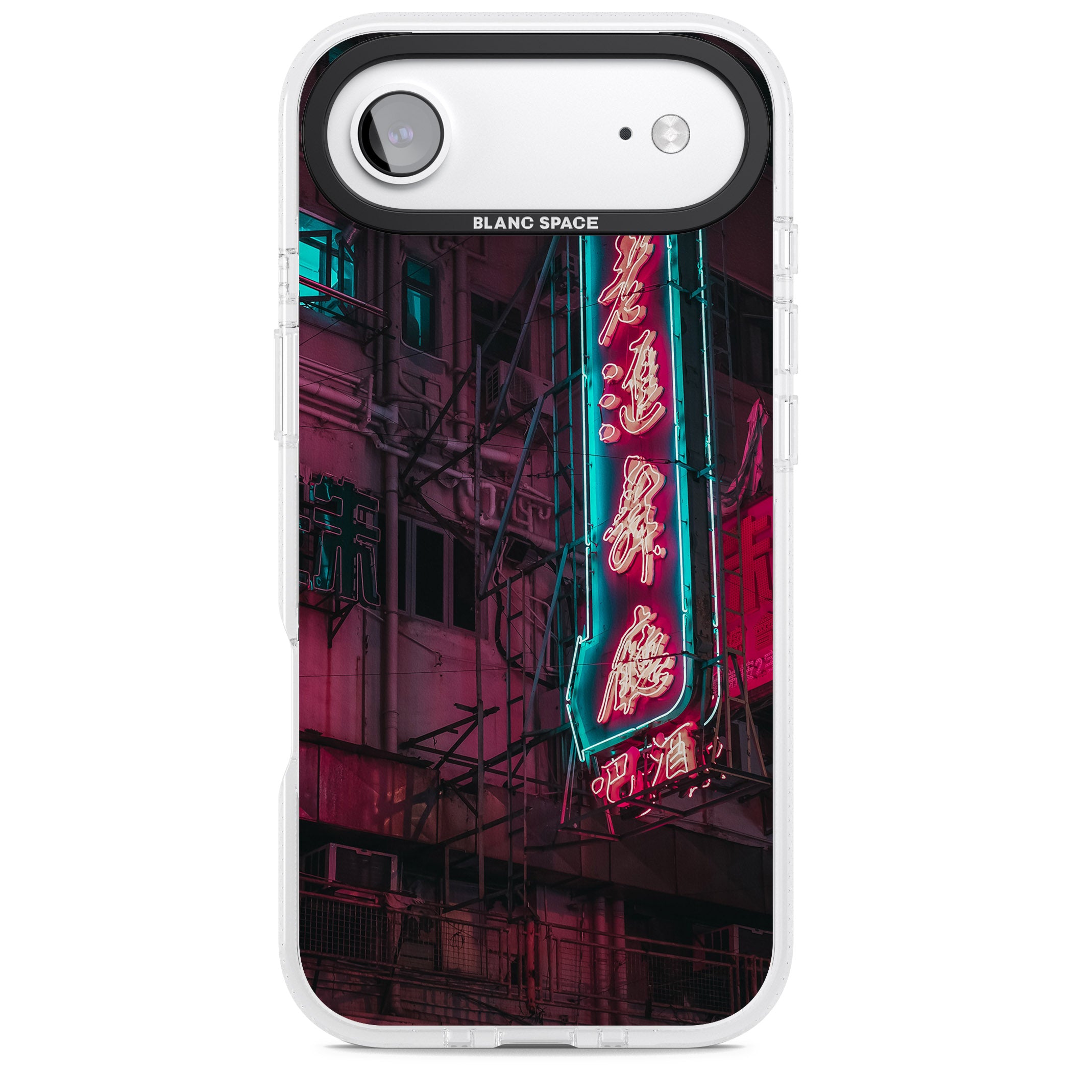 Neon Kanji Cityscape iPhone 17 Air Impact Air Clear Phone Case