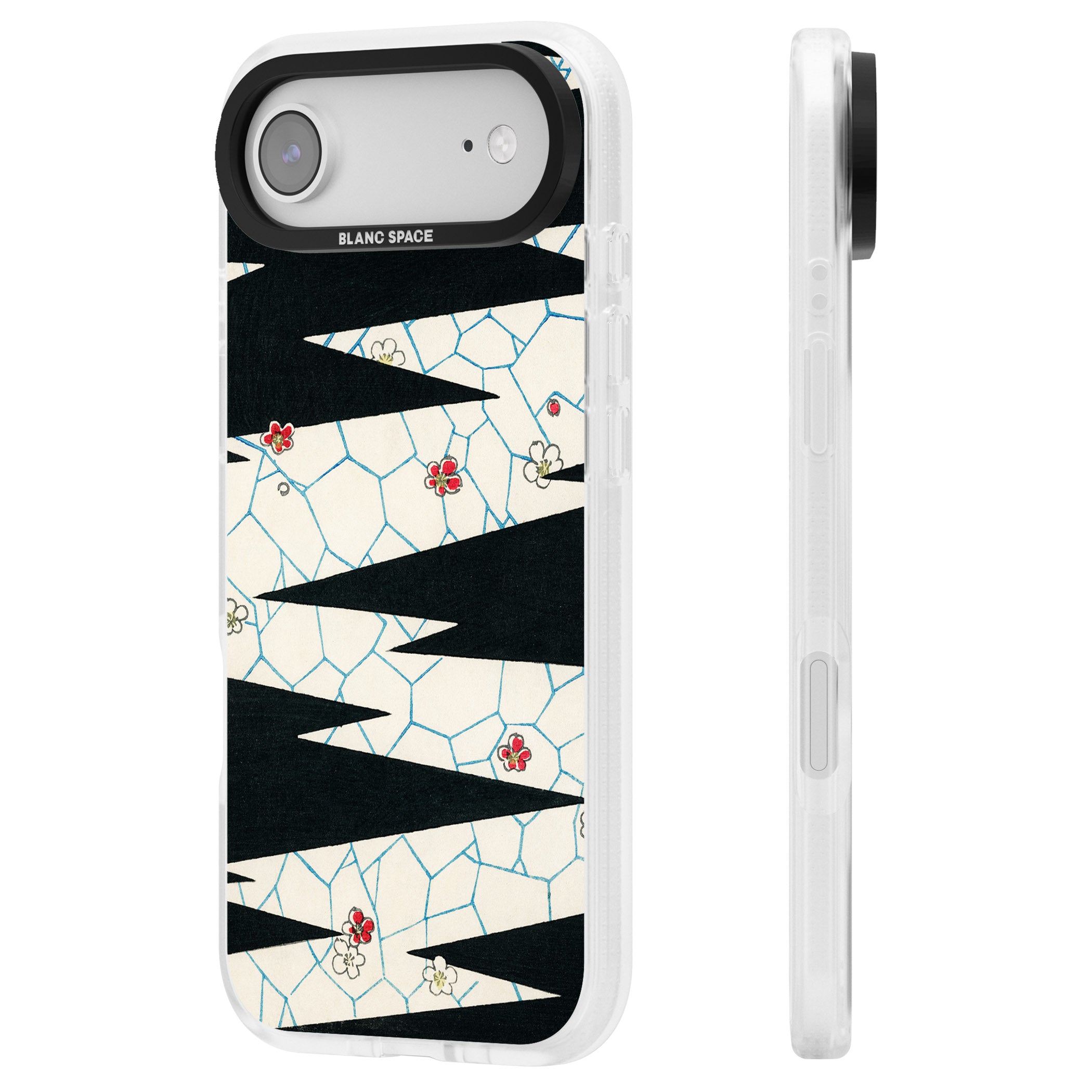 Japanese Flowers By Bijutsu Sekai iPhone 17 Air Impact Air Clear Phone Case Side Profile