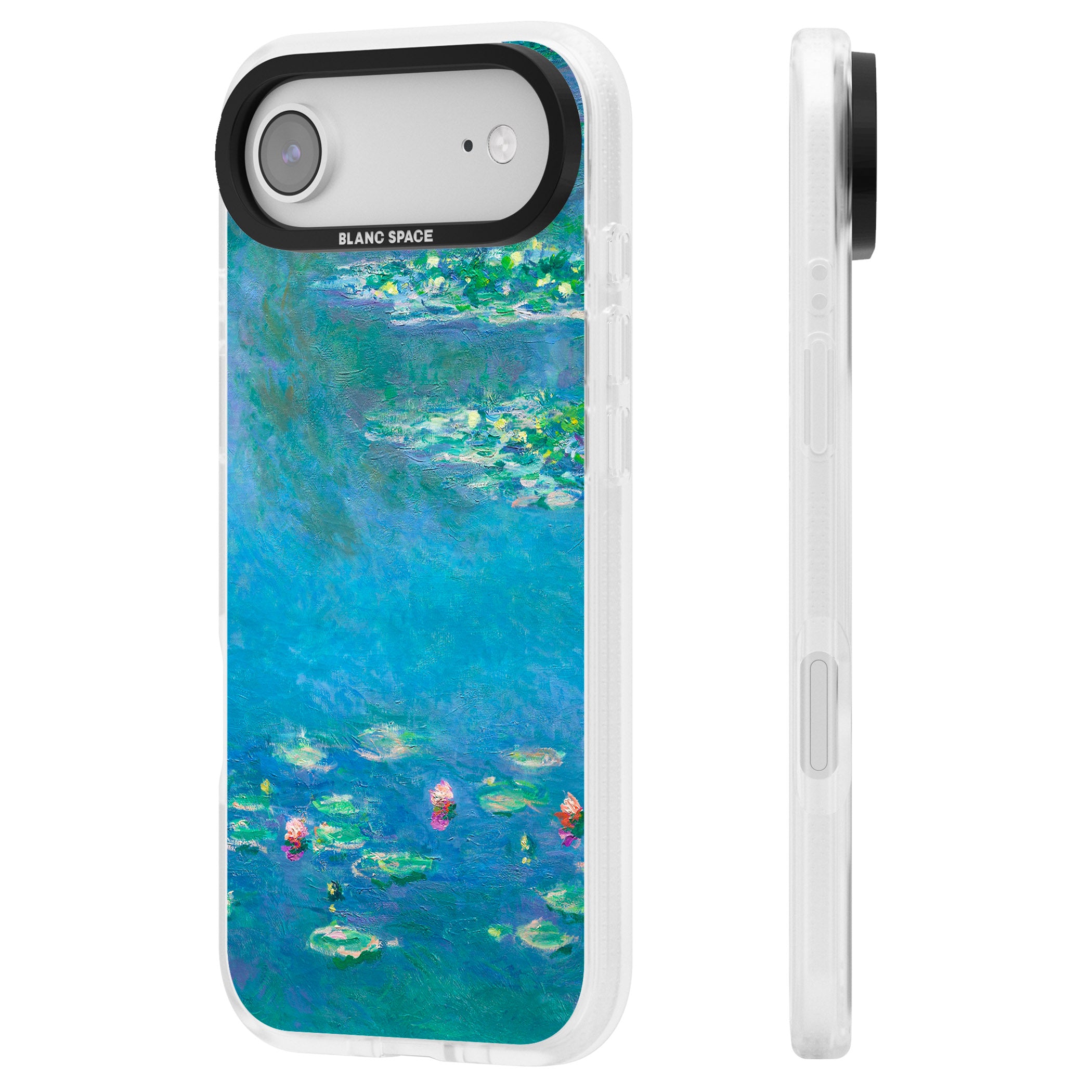 Water Lilies iPhone 17 Air Impact Air Clear Phone Case Side Profile