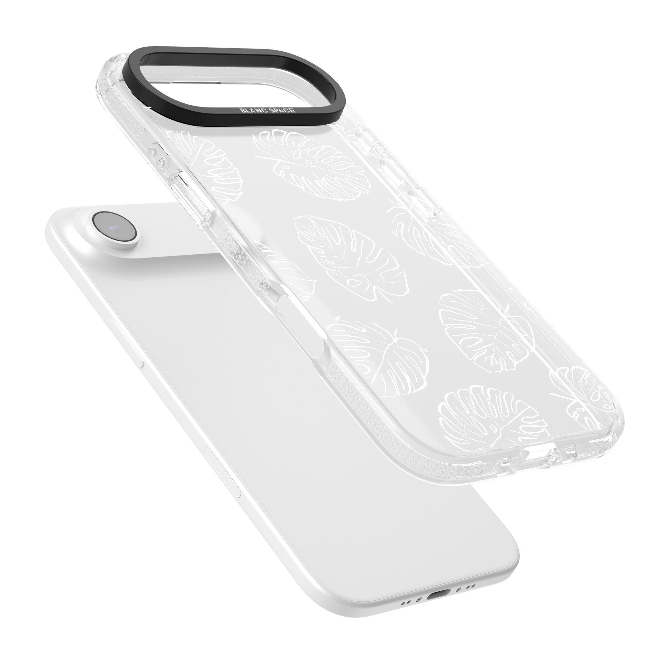 Monstera Outline iPhone 17 Air Impact Air Clear Phone Case Colours