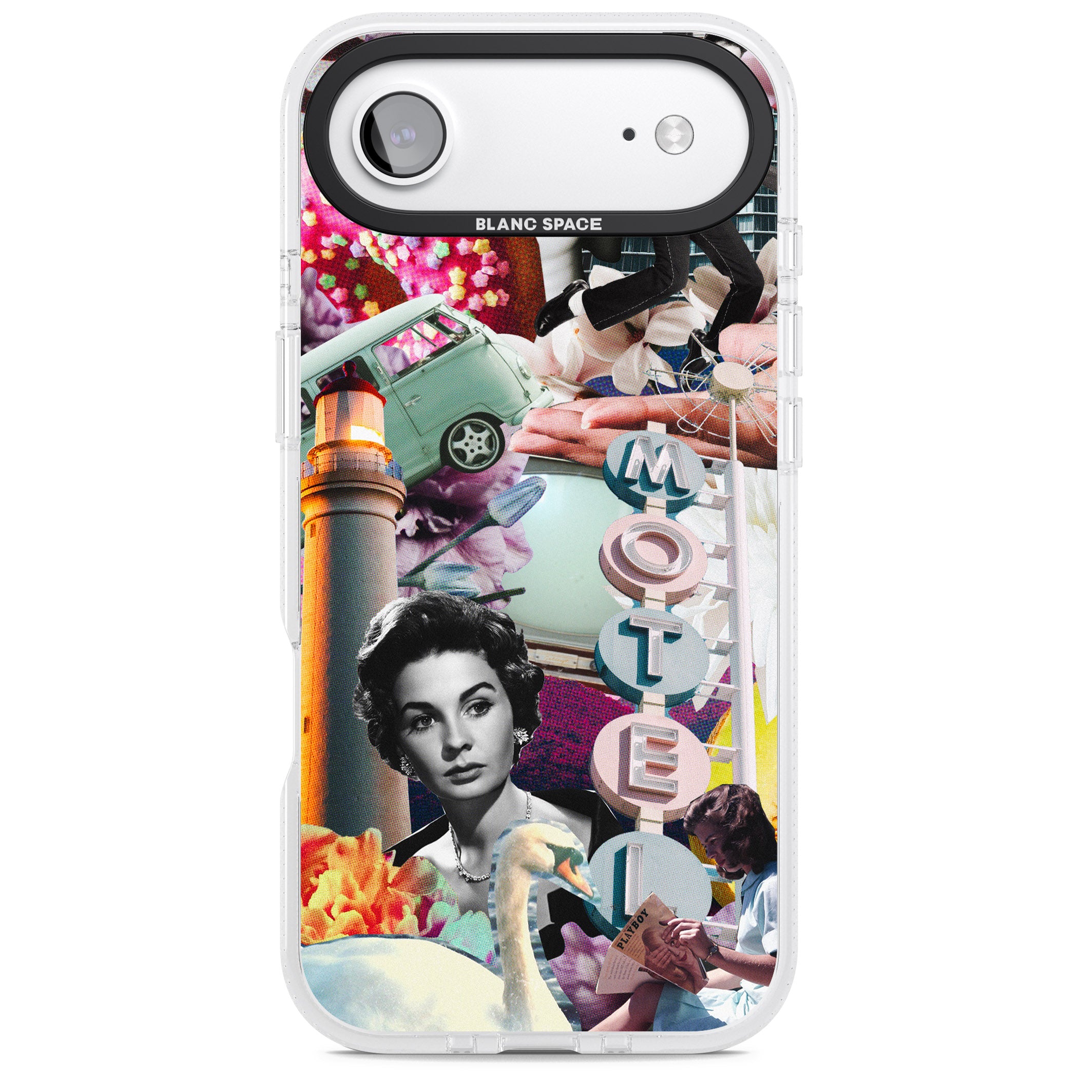 Retro Motel Collage iPhone 17 Air Impact Air Clear Phone Case
