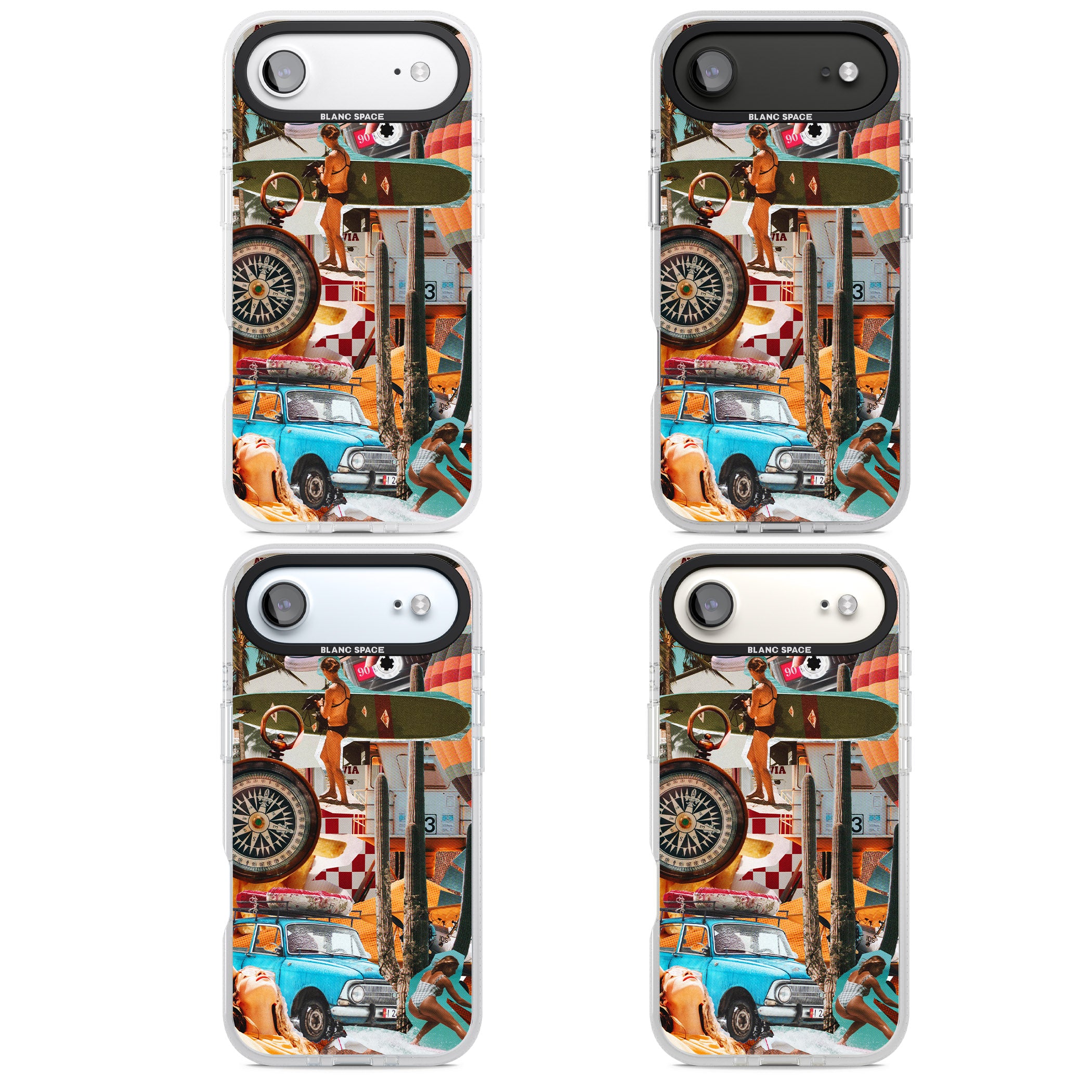 Vintage Collage: Road Trip iPhone 17 Air Impact Air Clear Phone Case APT Impact Protection