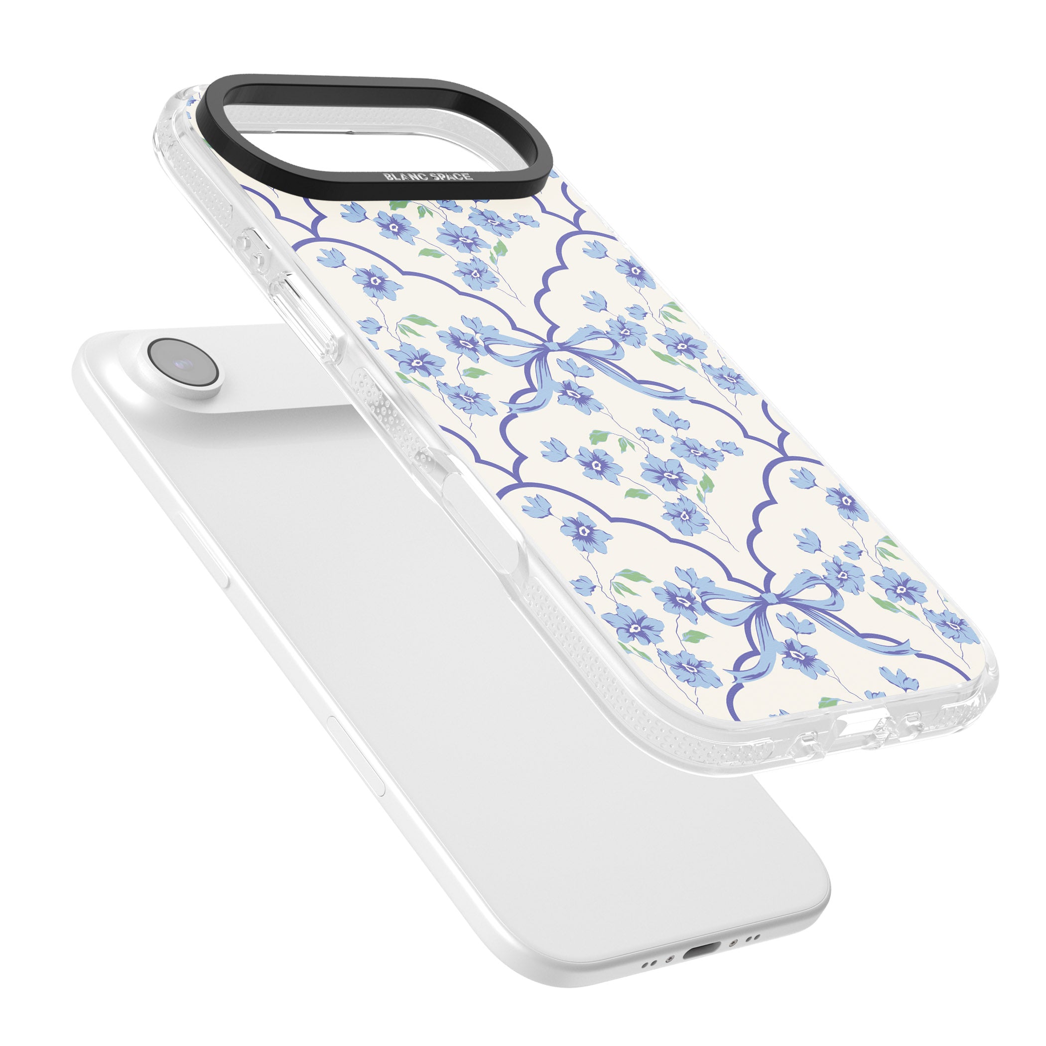 Blue Cottage Floral iPhone 17 Air Impact Air Clear Phone Case Colours