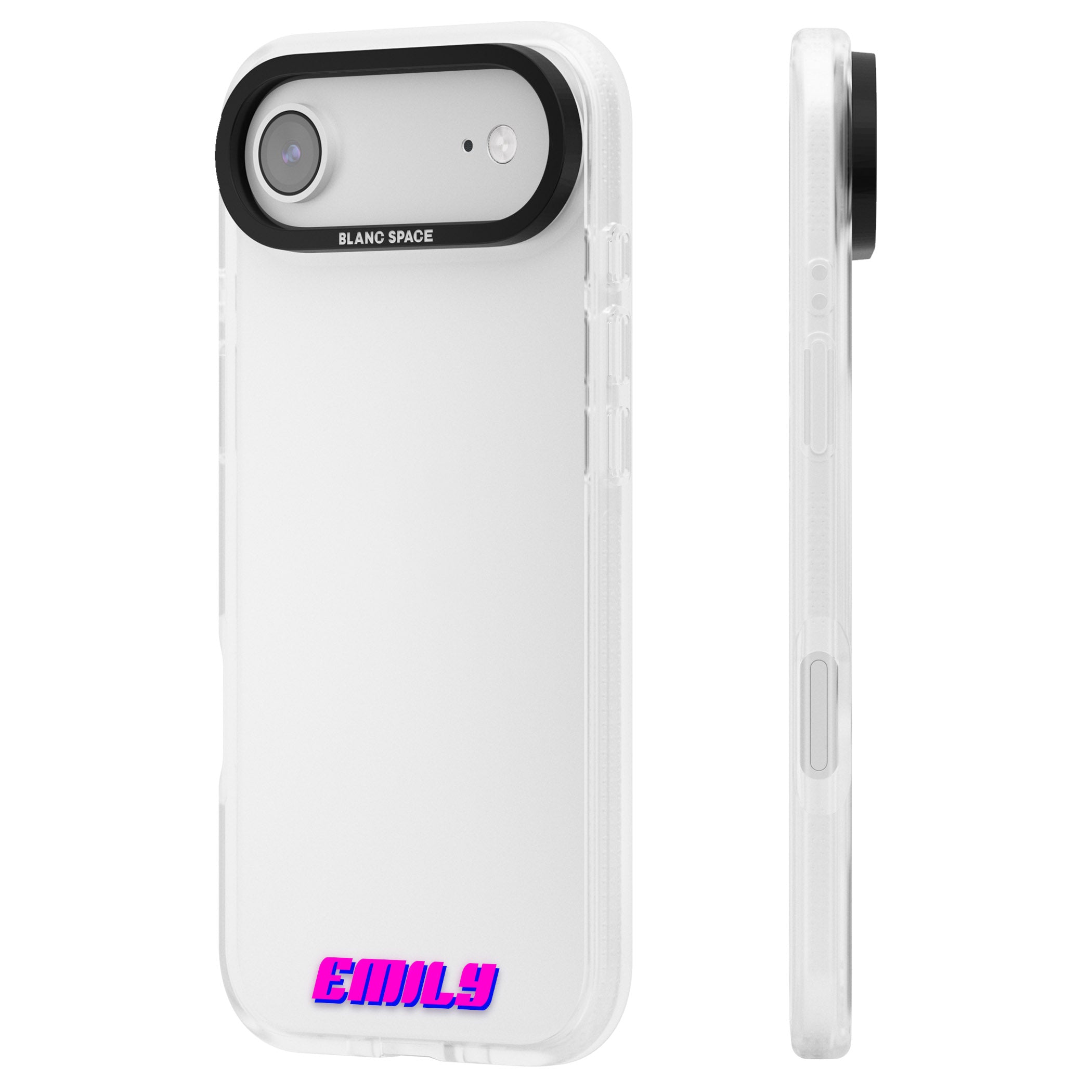 Personalised Cool Bottom Name iPhone 17 Air Impact Air Clear Phone Case Side Profile