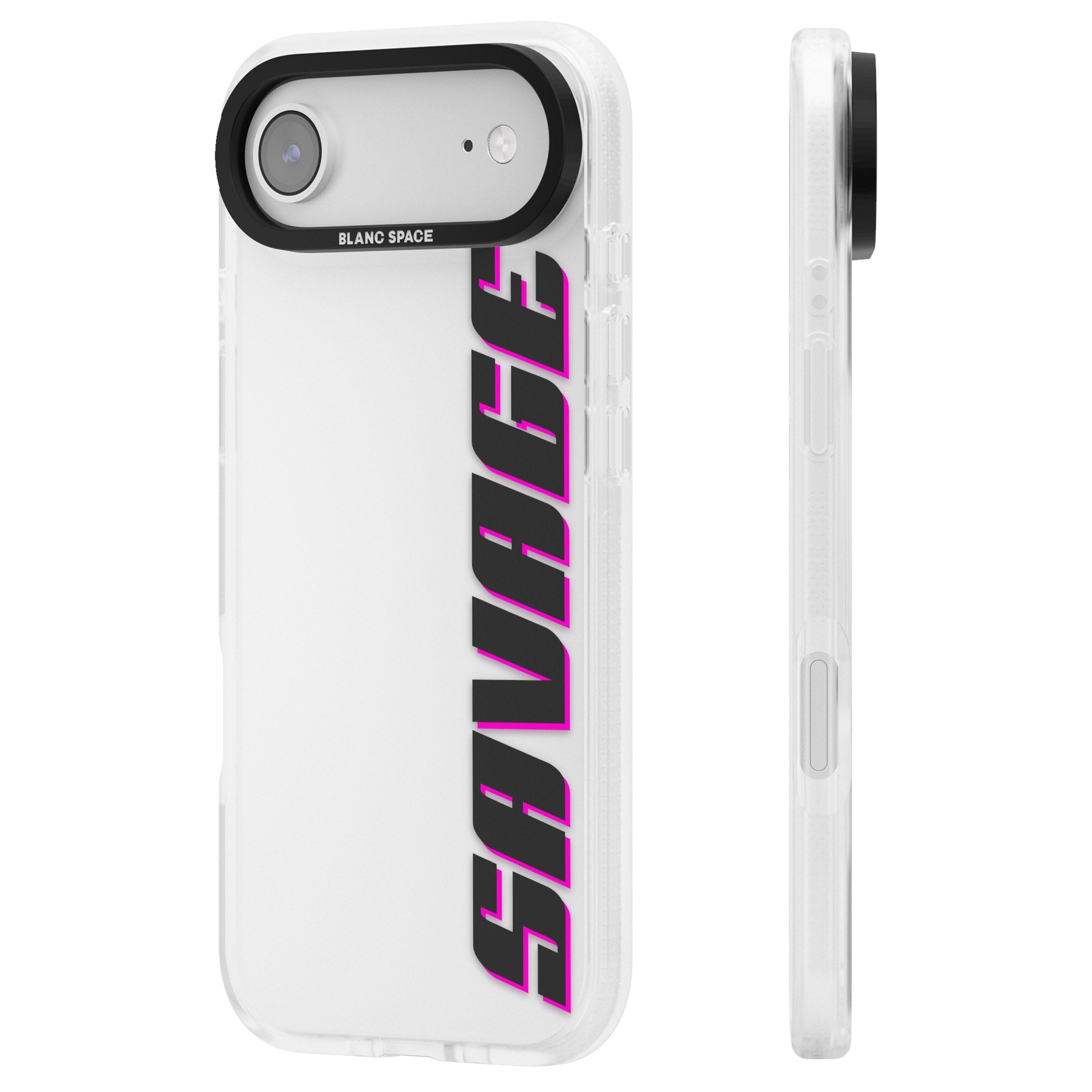 Personalised Cool Vertical Name iPhone 17 Air Impact Air Clear Phone Case Side Profile