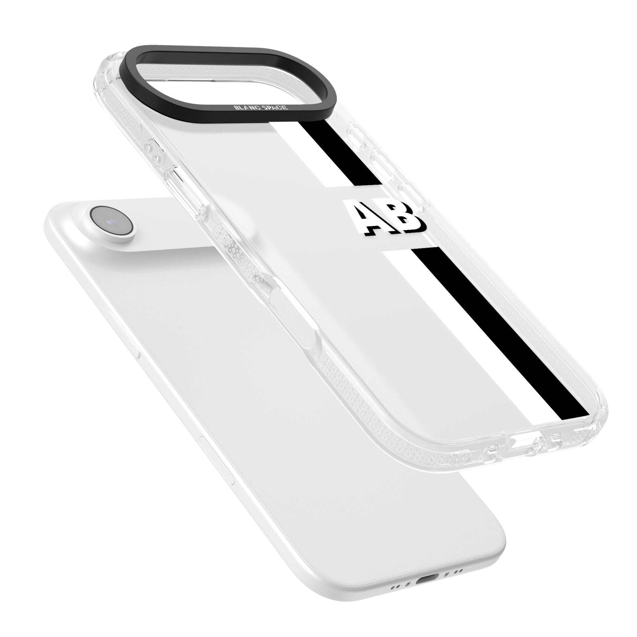 Personalised Bold Two Stripe Name iPhone 17 Air Impact Air Clear Phone Case Colours