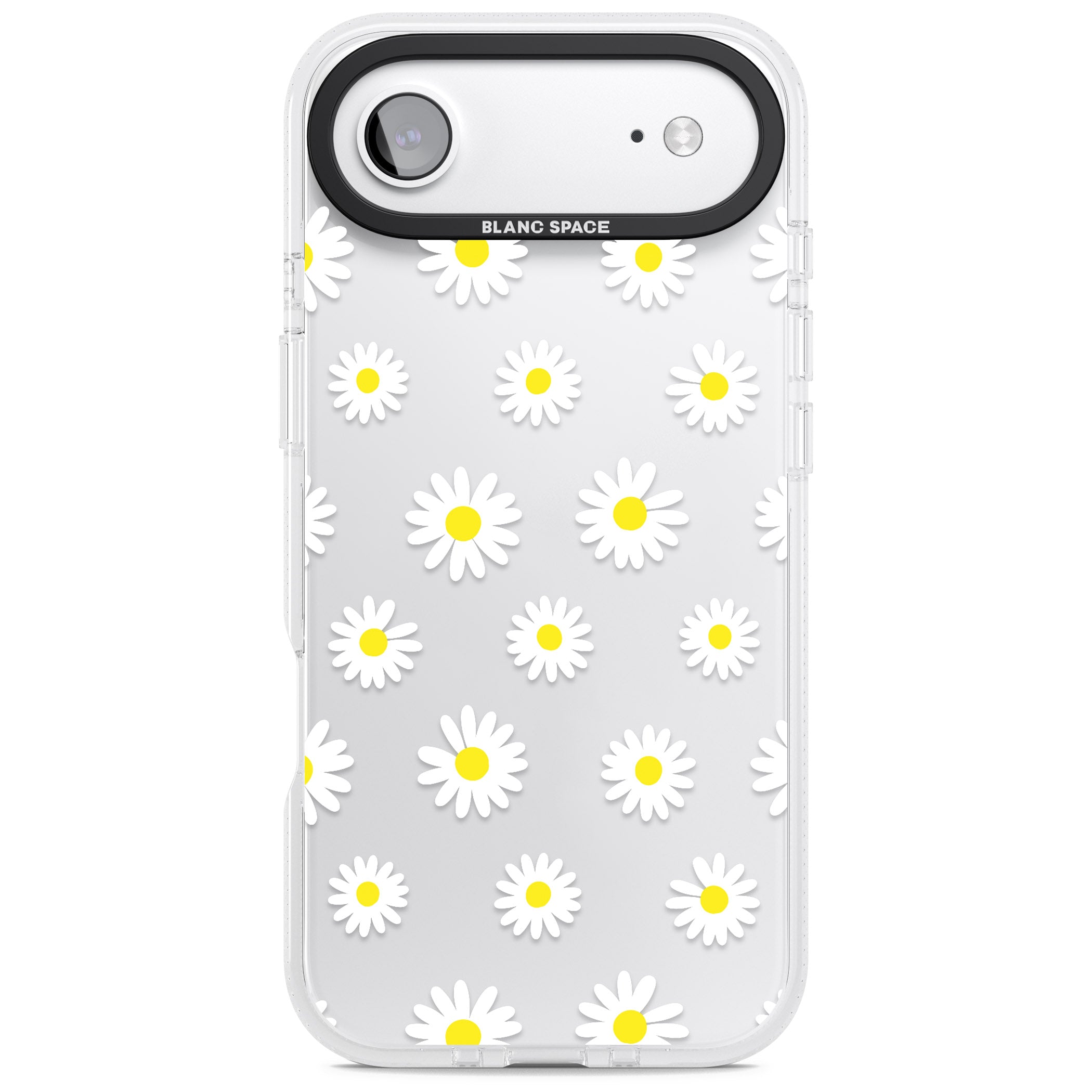 Personalised White Daisy Pattern iPhone 17 Air Impact Air Clear Phone Case