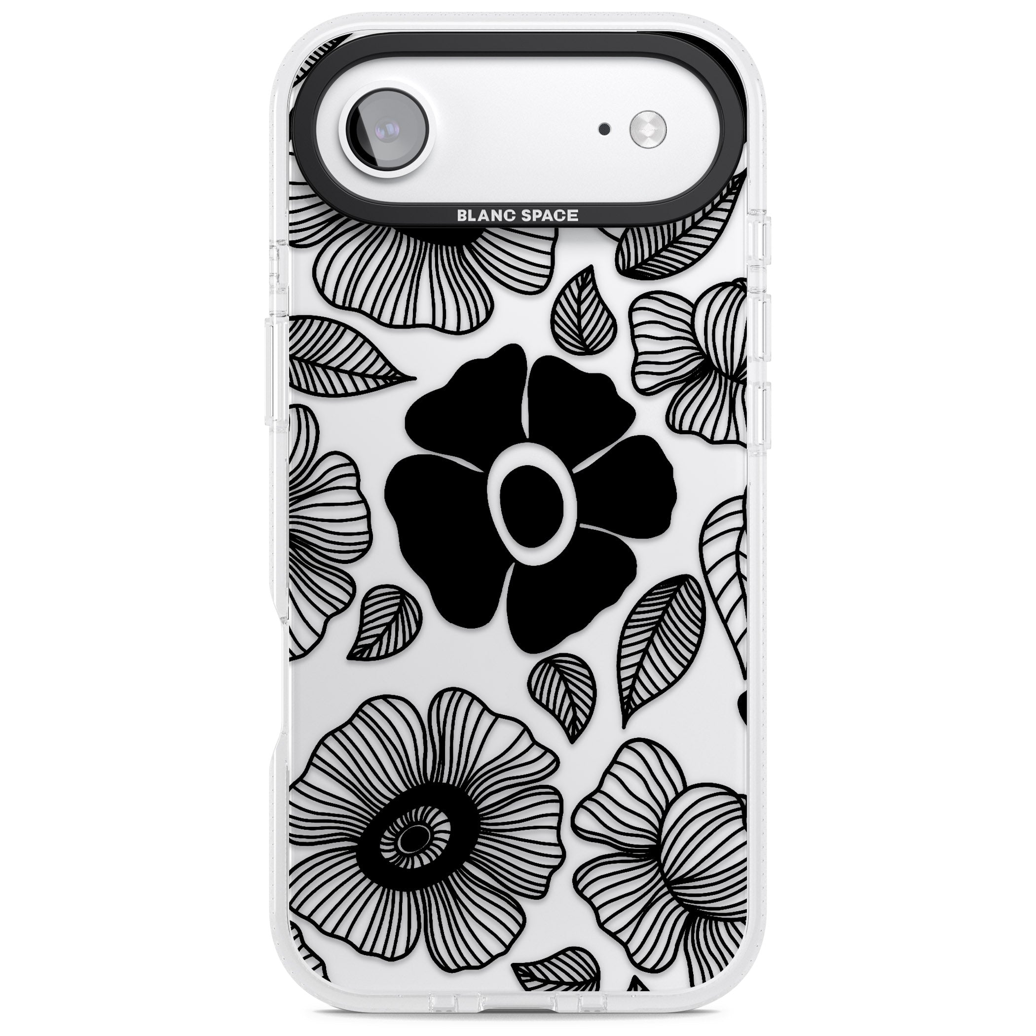 Black Flowers iPhone 17 Air Impact Air Clear Phone Case