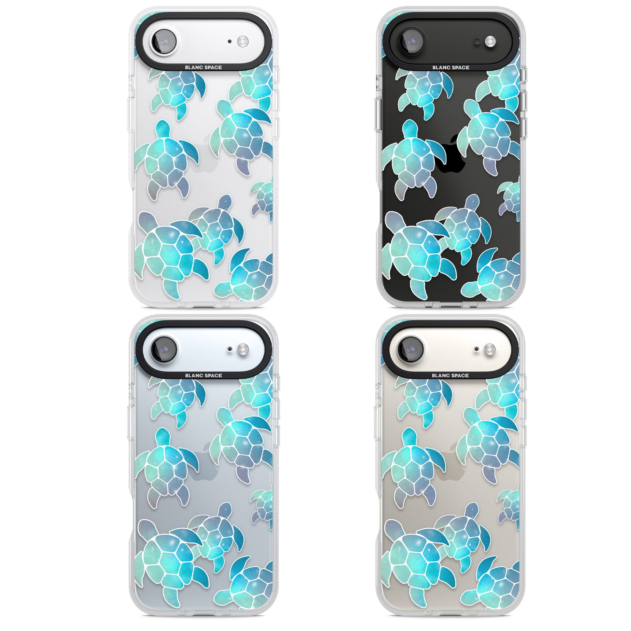 Aqua Space Turtles iPhone 17 Air Impact Air Clear Phone Case APT Impact Protection