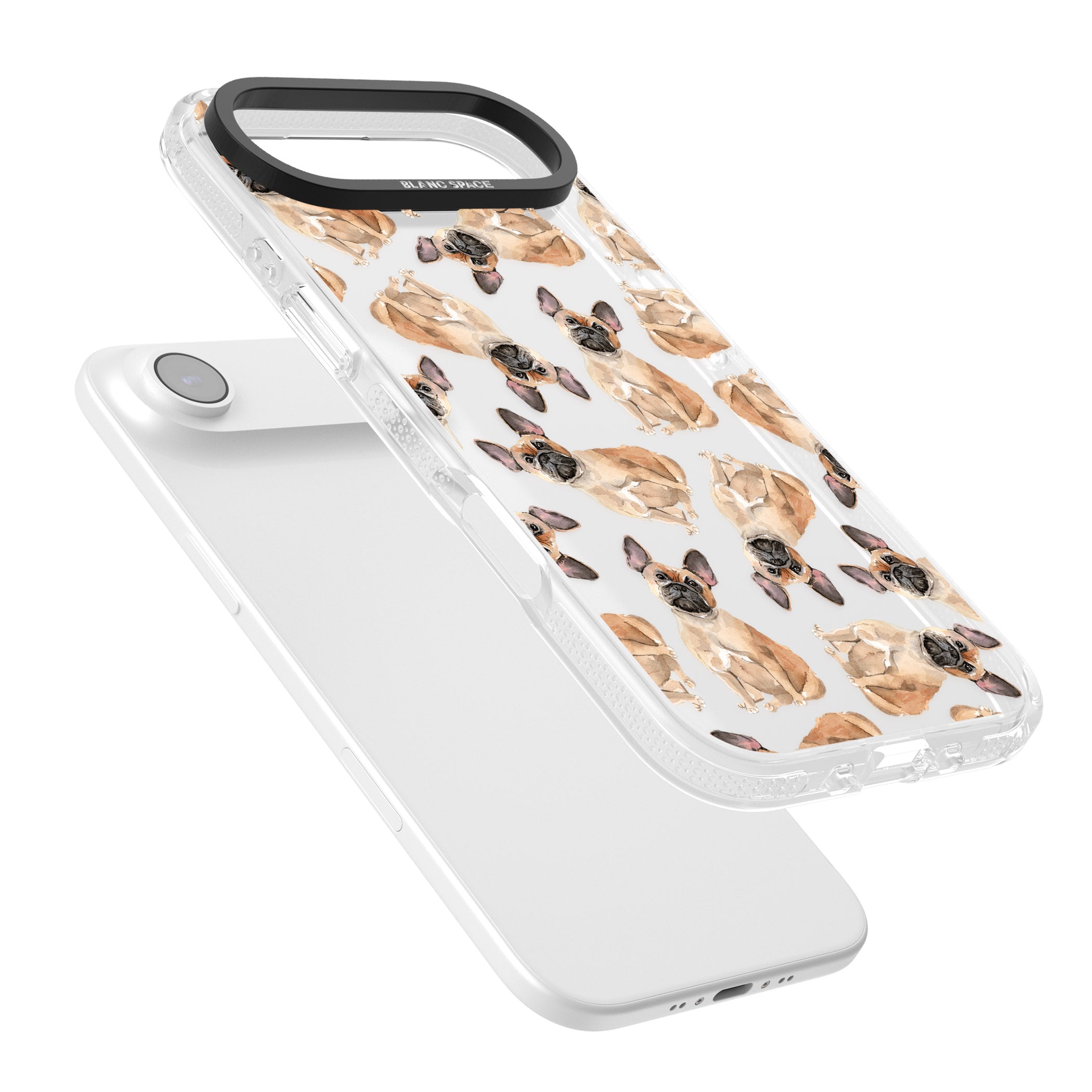 French Bulldog Watercolour Pattern iPhone 17 Air Impact Air Clear Phone Case Colours