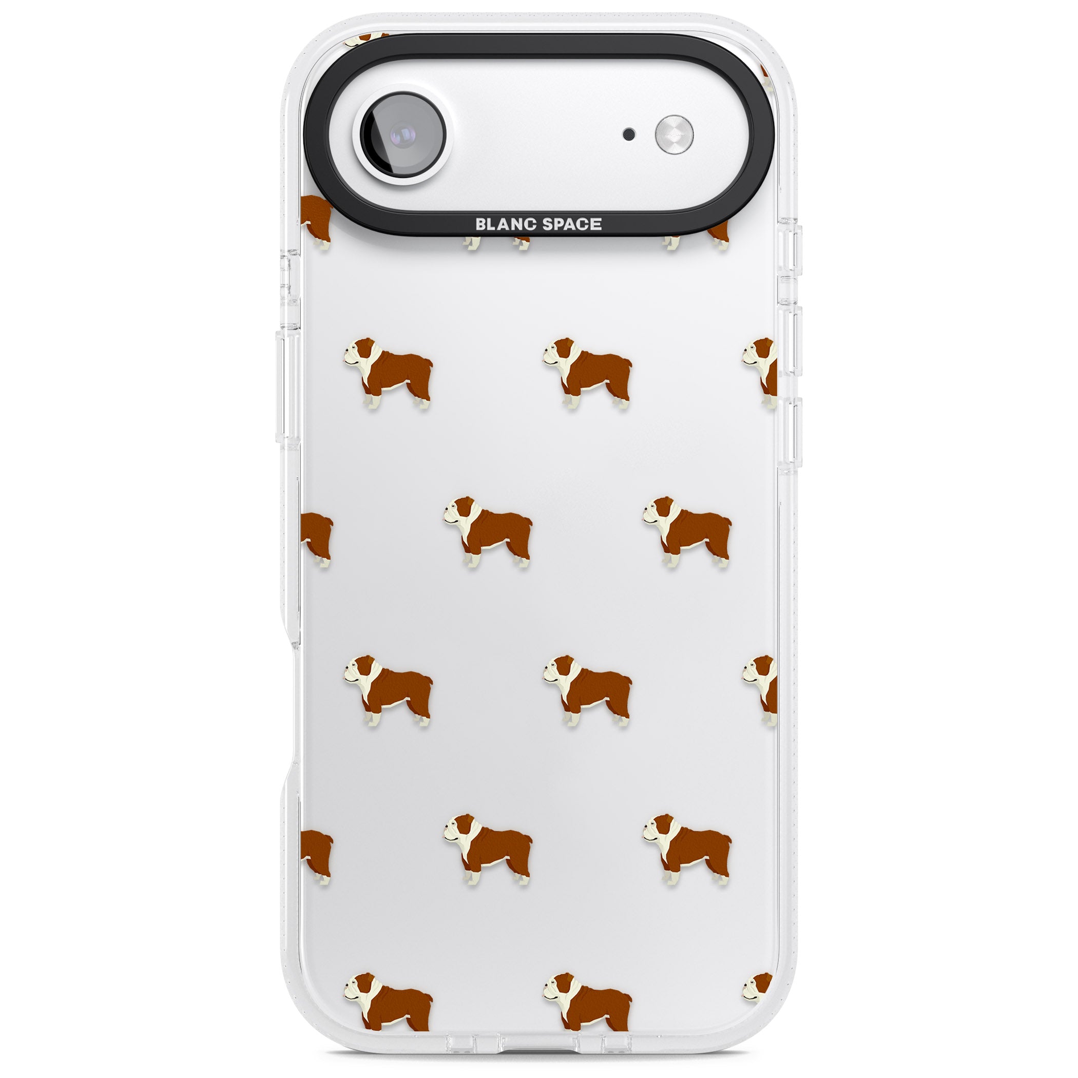 Bulldog Pattern Clear iPhone 17 Air Impact Air Clear Phone Case