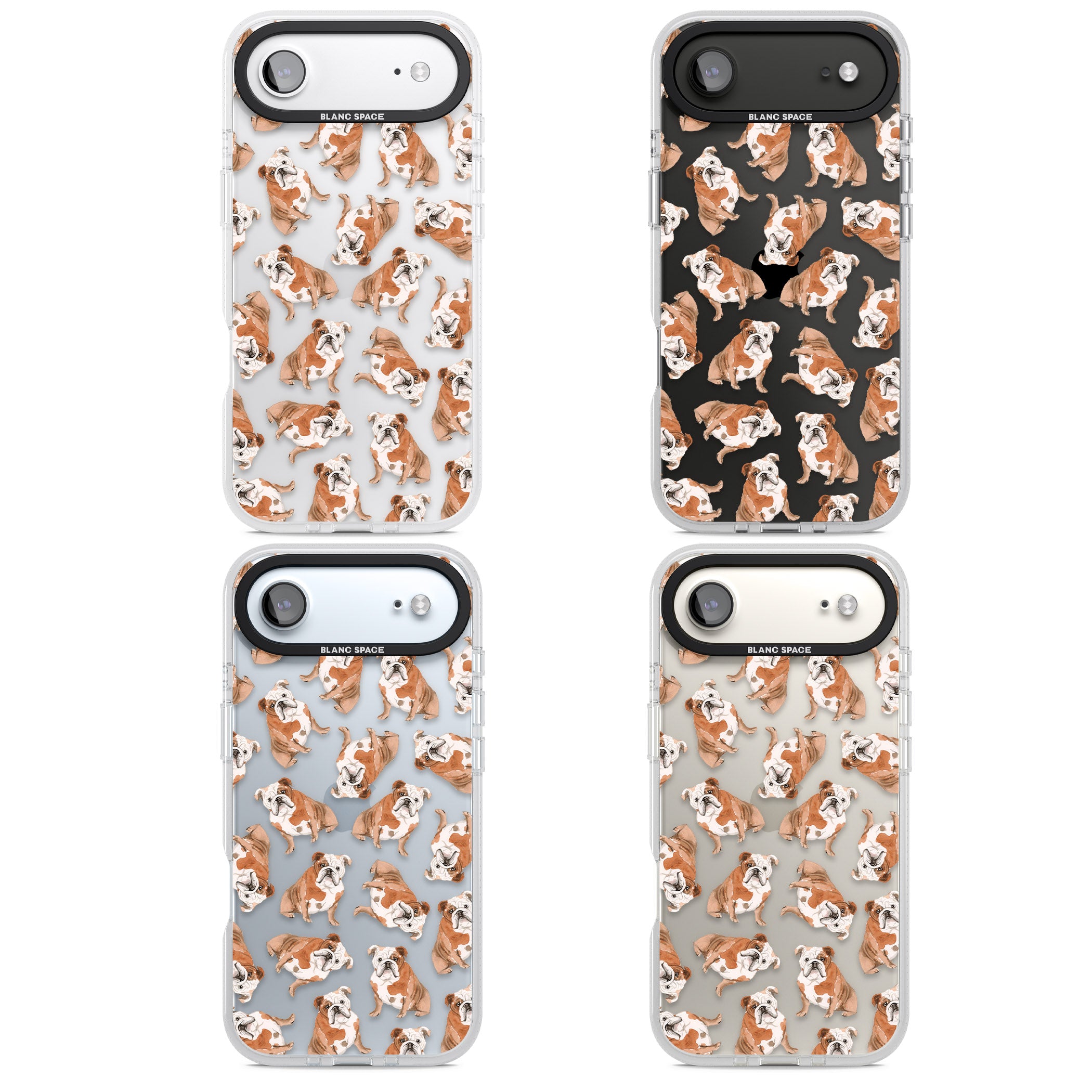 English Bulldog Watercolour Dog Pattern iPhone 17 Air Impact Air Clear Phone Case APT Impact Protection