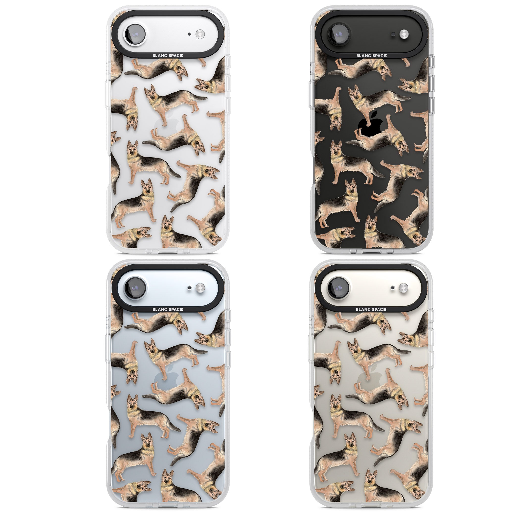 German Shepherd Pattern Classic iPhone 17 Air Impact Air Clear Phone Case APT Impact Protection