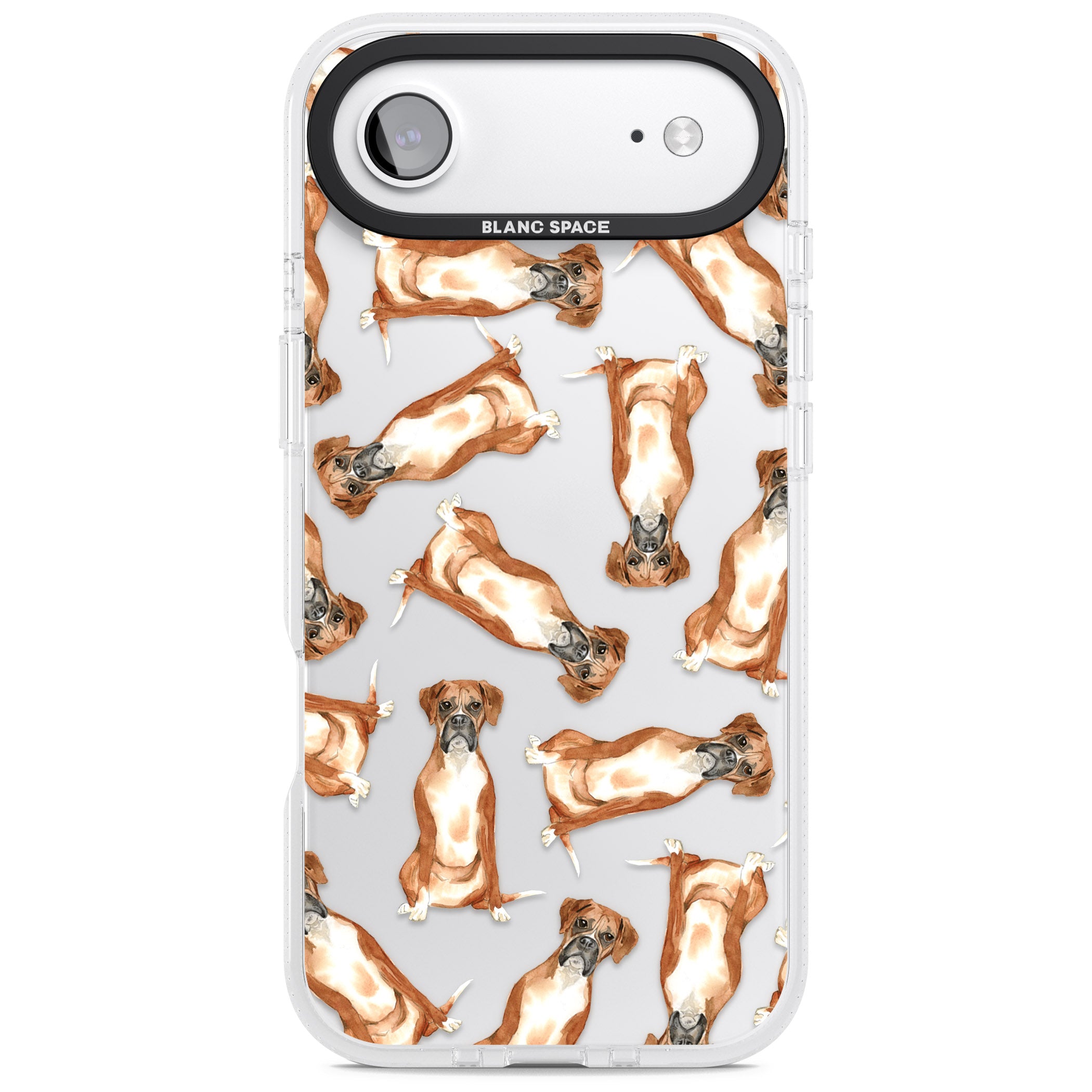 Boxer Watercolor Dog Pattern iPhone 17 Air Impact Air Clear Phone Case