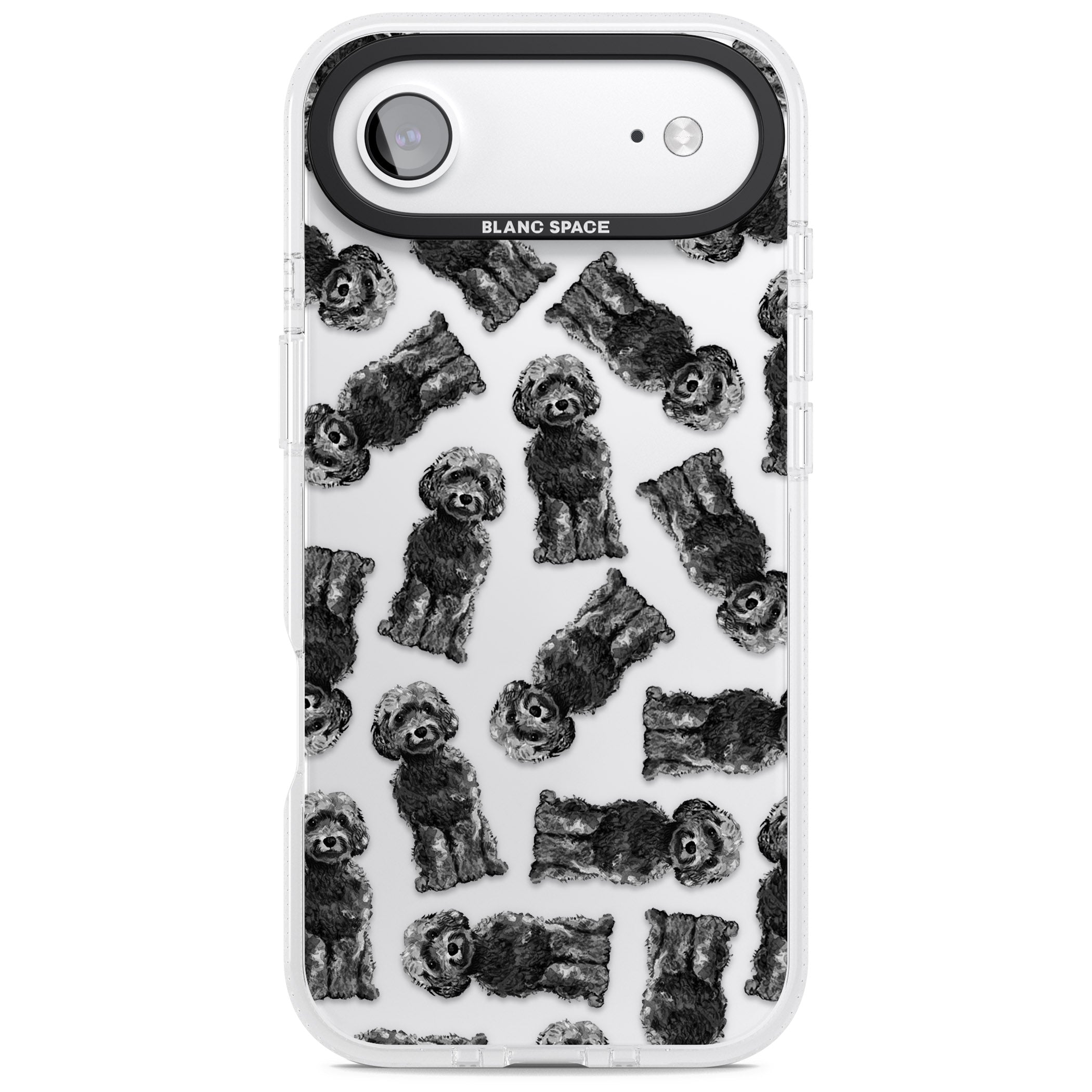 Black Cockapoo Watercolor iPhone 17 Air Impact Air Clear Phone Case