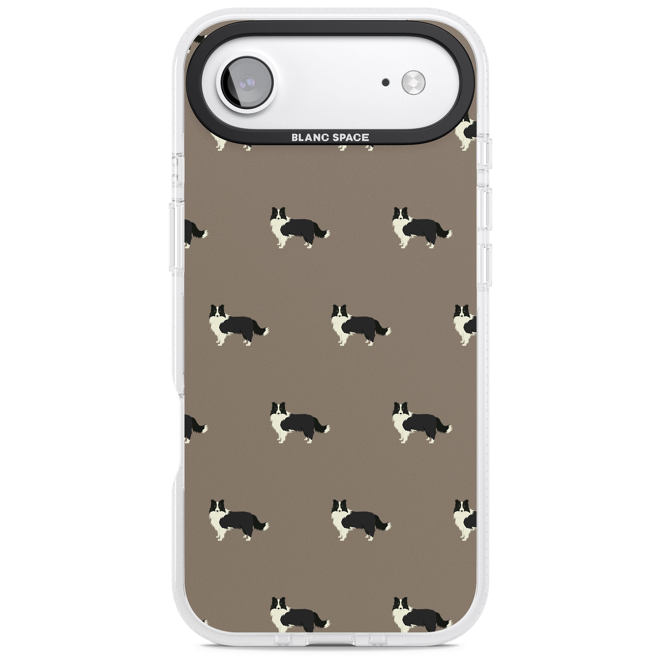 Border Collie Pattern Classic iPhone 17 Air Impact Air Clear Phone Case