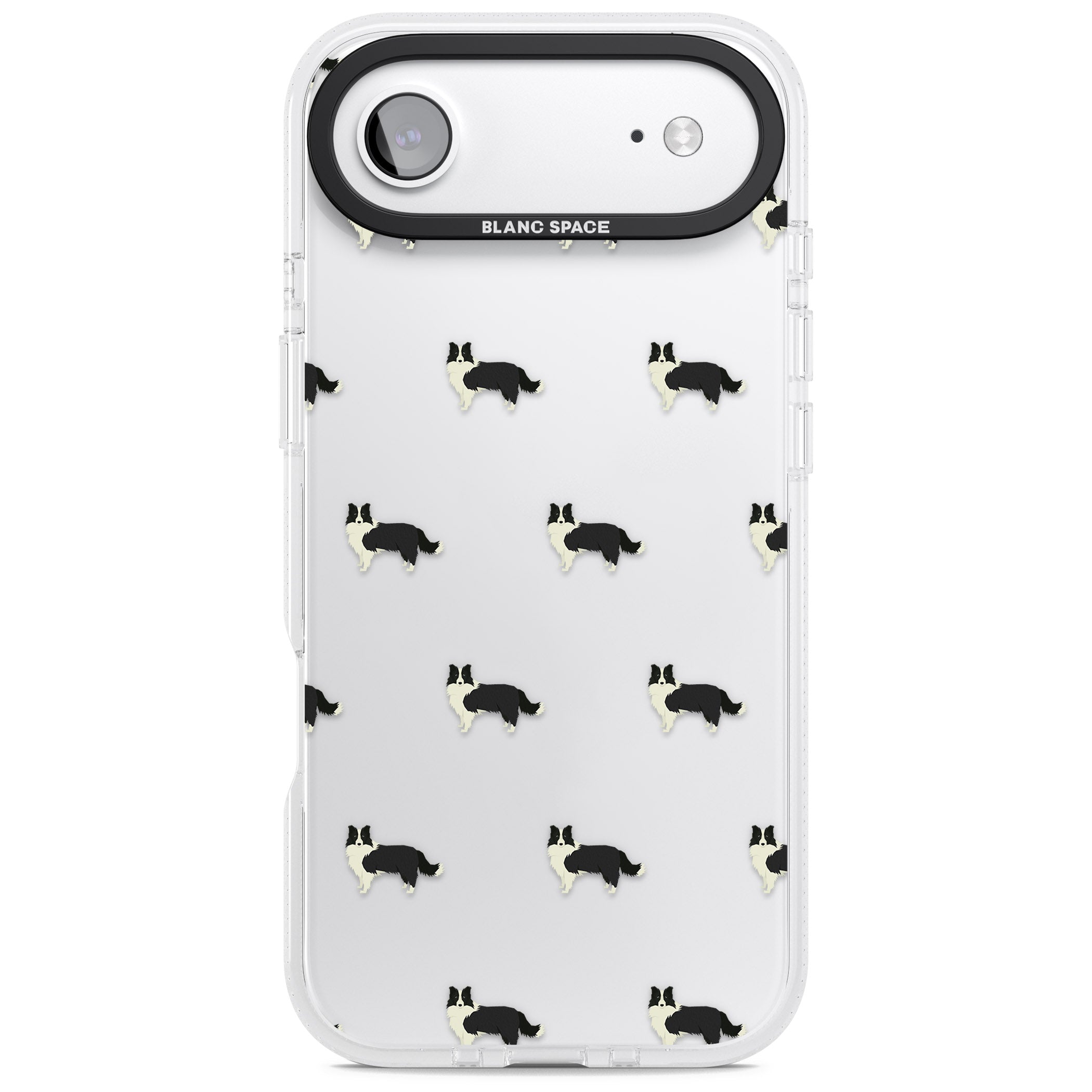 Border Collie Pattern Clear iPhone 17 Air Impact Air Clear Phone Case