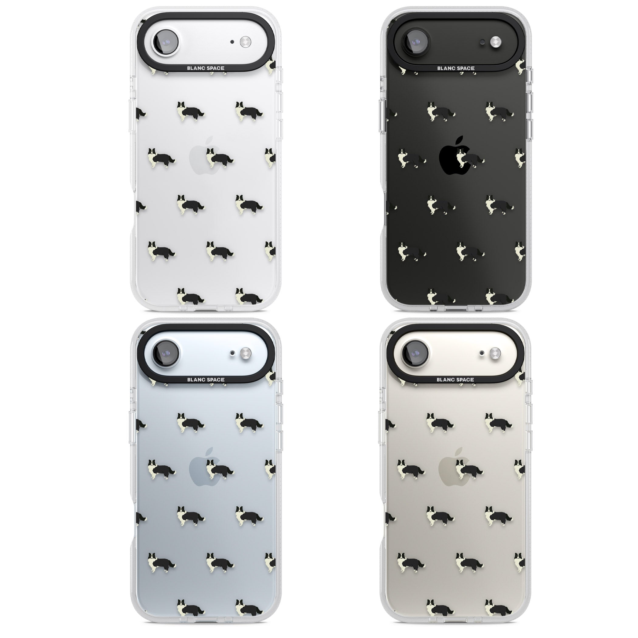 Border Collie Pattern Clear iPhone 17 Air Impact Air Clear Phone Case APT Impact Protection