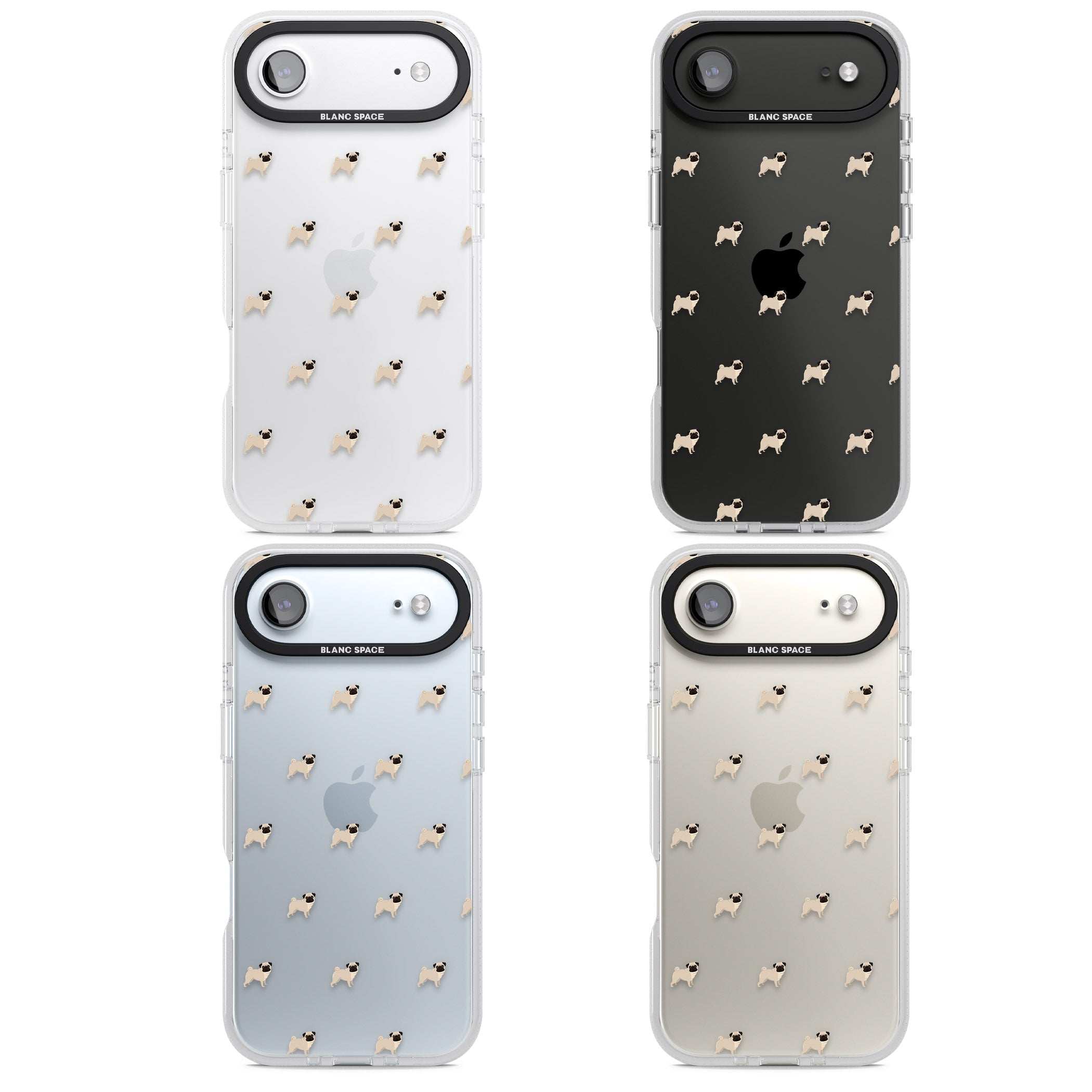 Pug Pattern iPhone 17 Air Impact Air Clear Phone Case APT Impact Protection