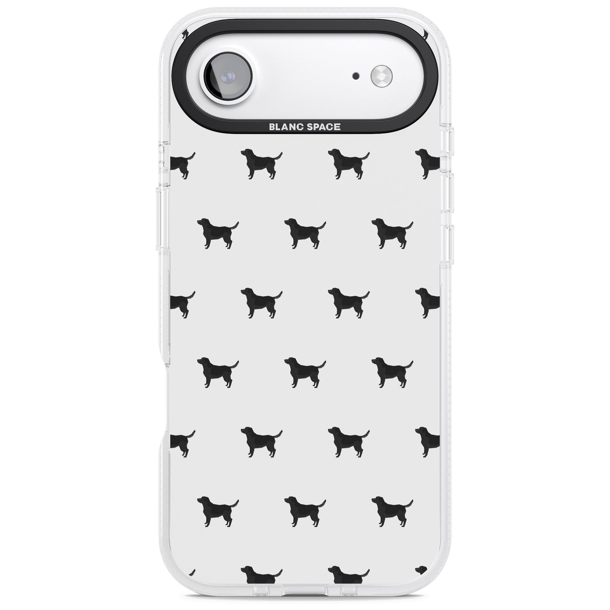 Black Labrador Spot Pattern iPhone 17 Air Impact Air Clear Phone Case