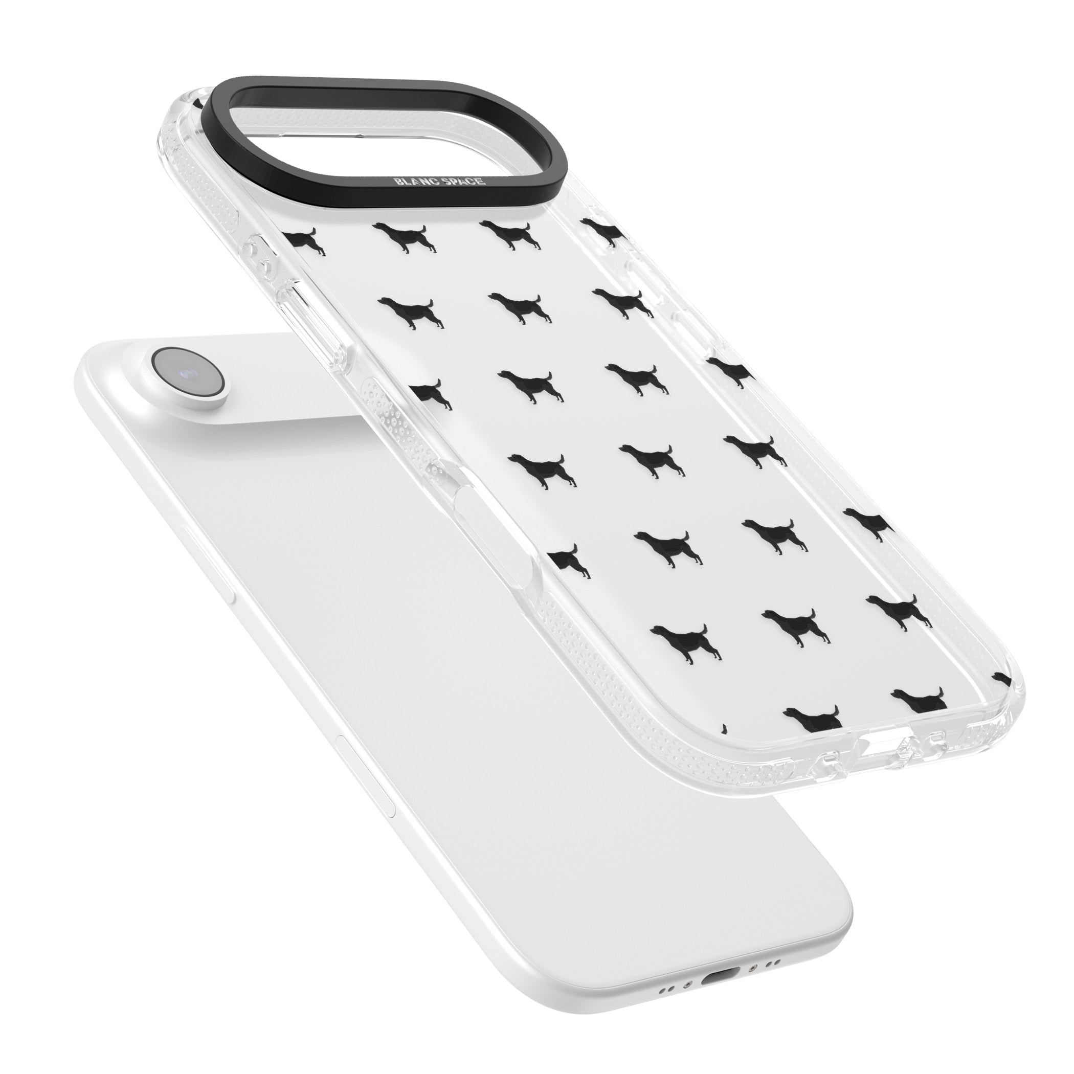 Black Labrador Pattern iPhone 17 Air Impact Air Clear Phone Case Colours