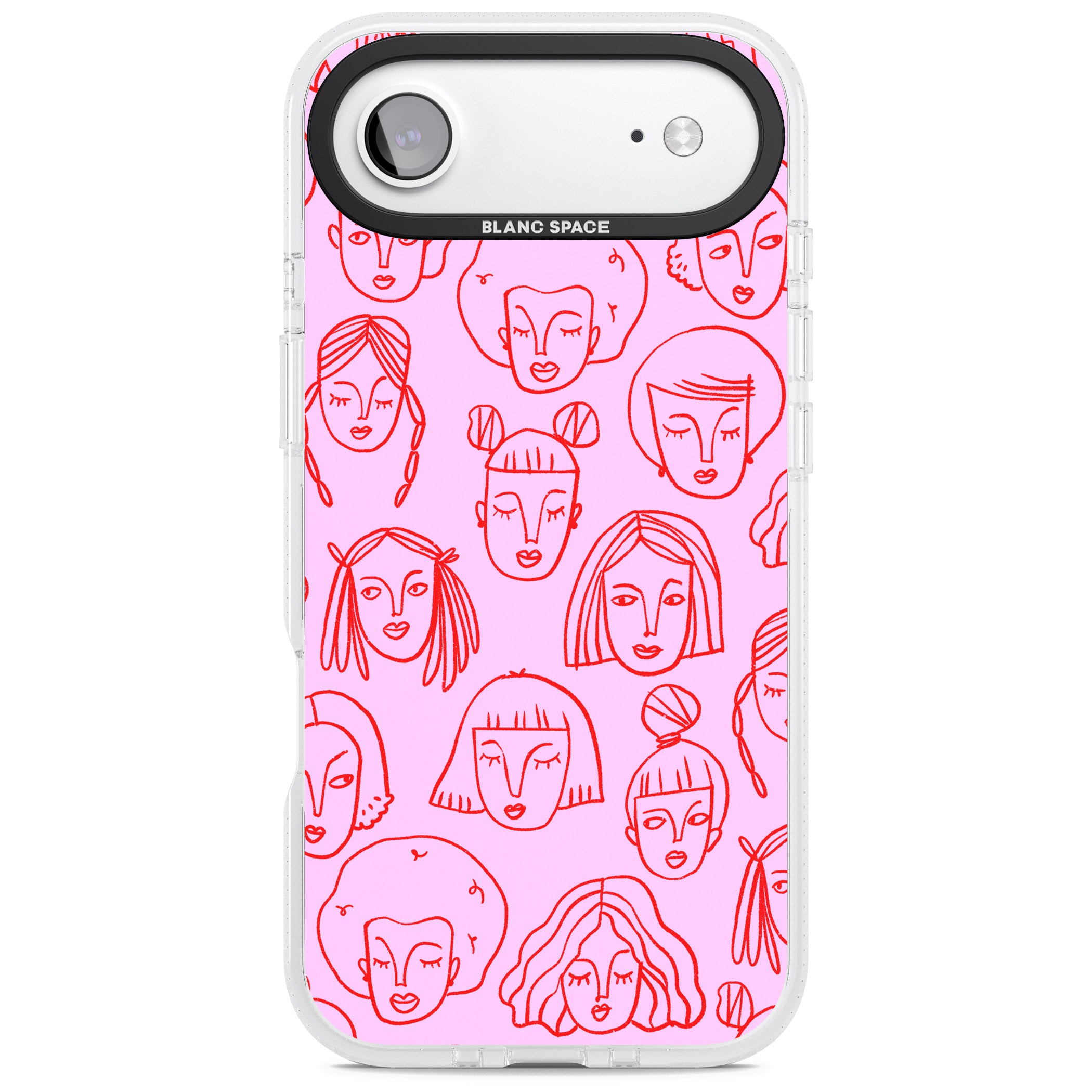 Girl Portrait Doodles iPhone 17 Air Impact Air Clear Phone Case