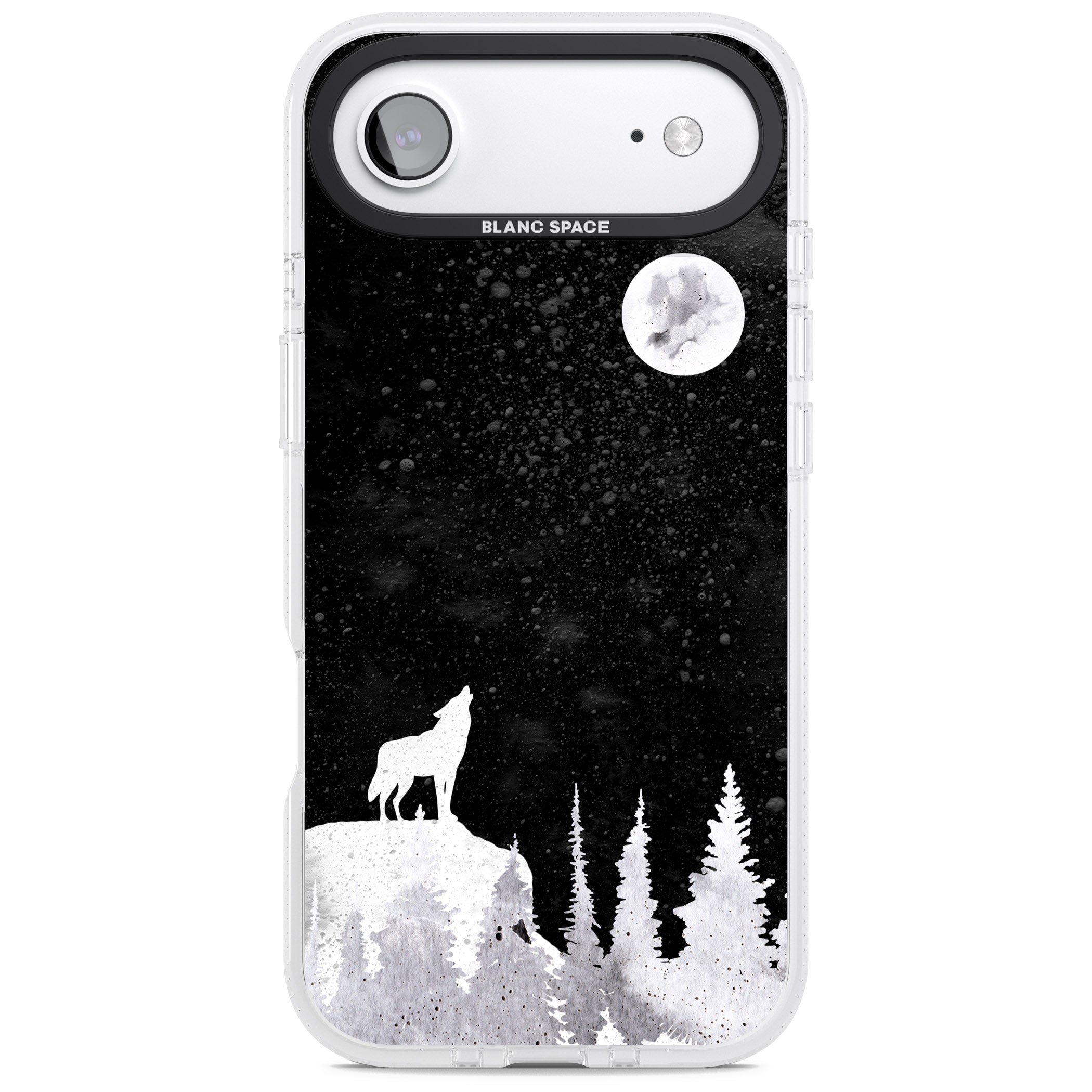 Moon Phases: Wolf & Full Moon iPhone 17 Air Impact Air Clear Phone Case