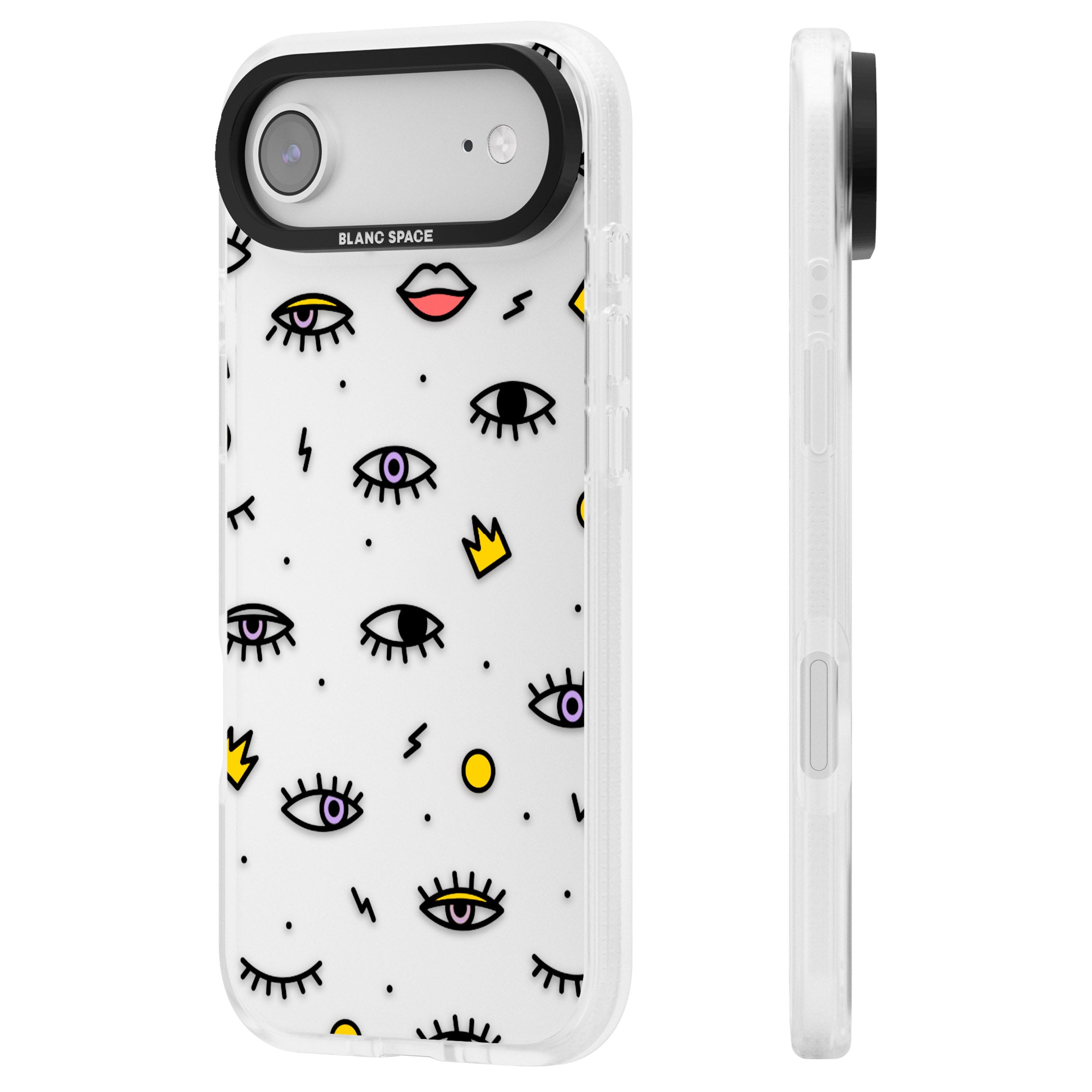 Eyes & Lips Icons iPhone 17 Air Impact Air Clear Phone Case Side Profile