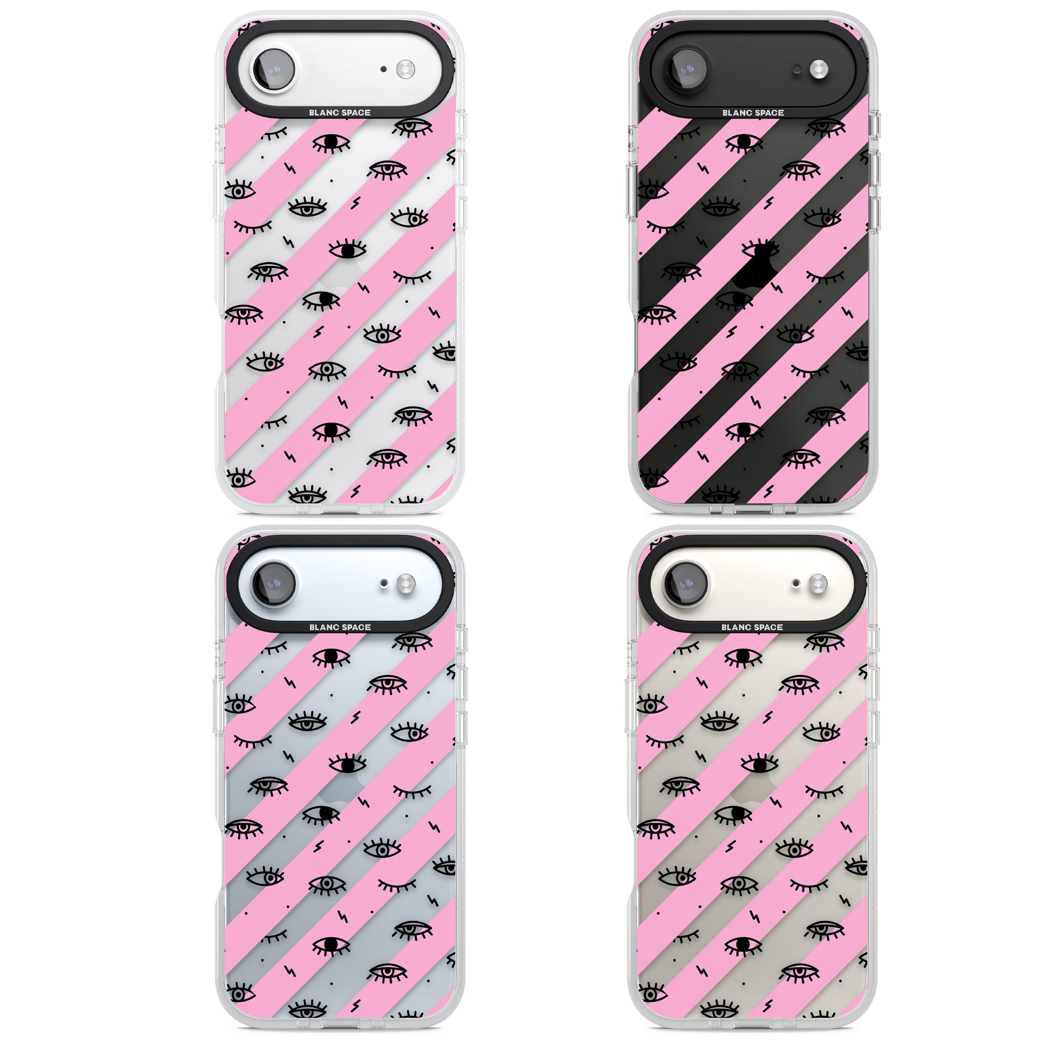 Pink Stripe Eyes iPhone 17 Air Impact Air Clear Phone Case APT Impact Protection